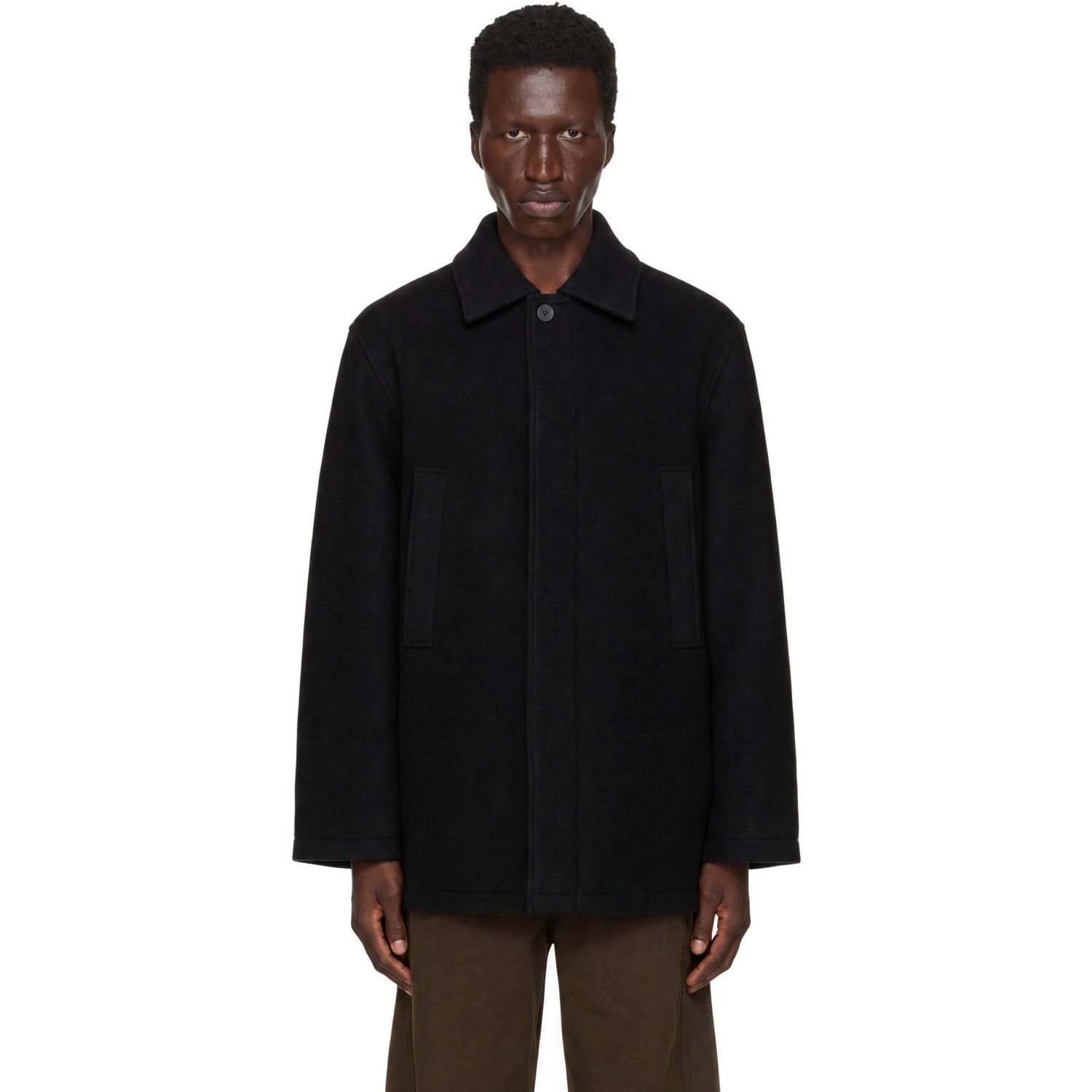 LE17SEPTEMBRE Black Boxy Half Coat