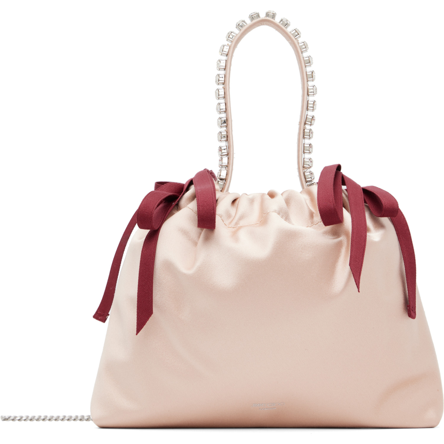 Jimmy Choo Pink Drawstring Mini Top Handle Bag