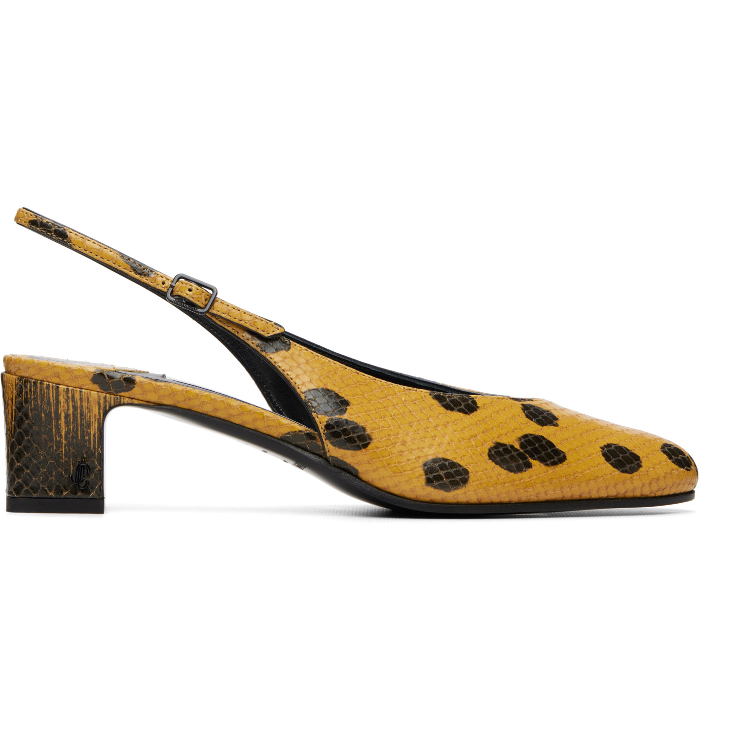 Jimmy Choo Yellow & Black Eyla Sling Back 45 Heels