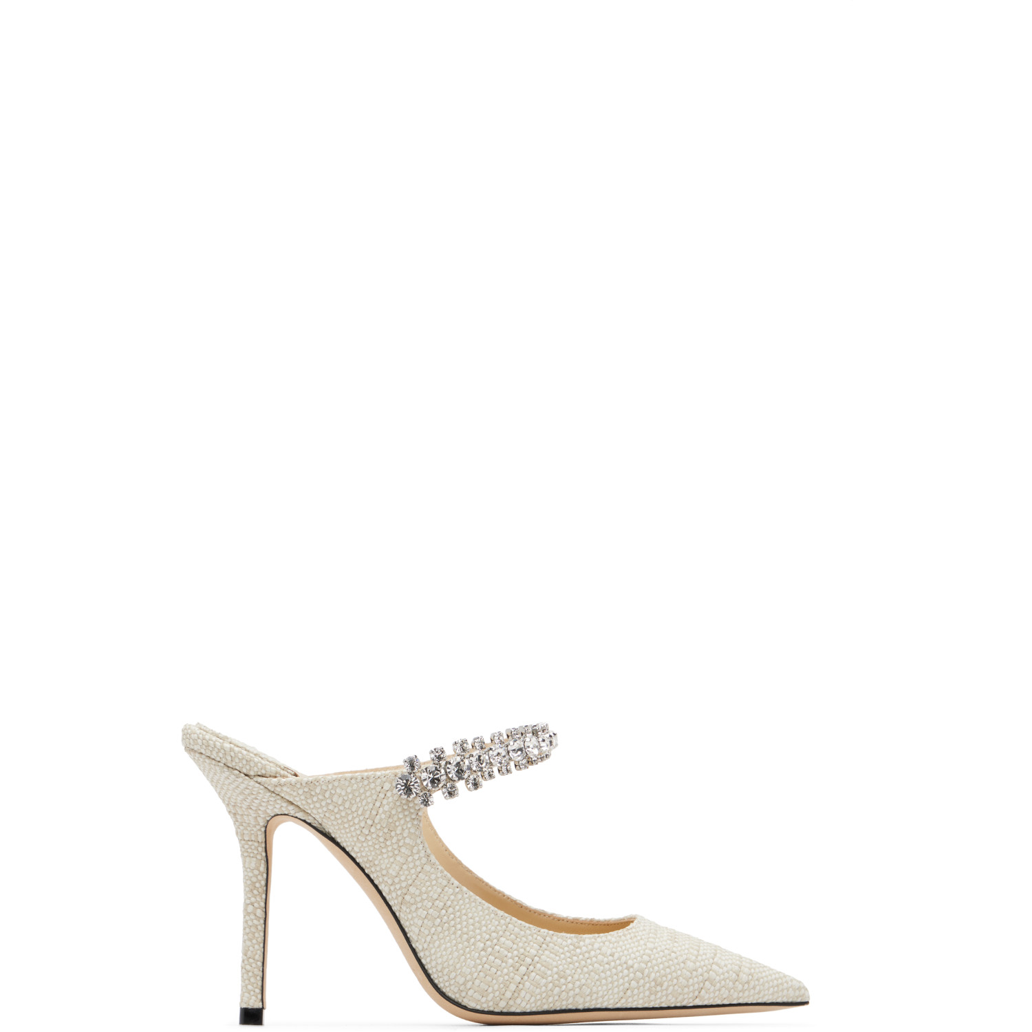 Jimmy Choo Beige Bing 100 Fine Raffia heels