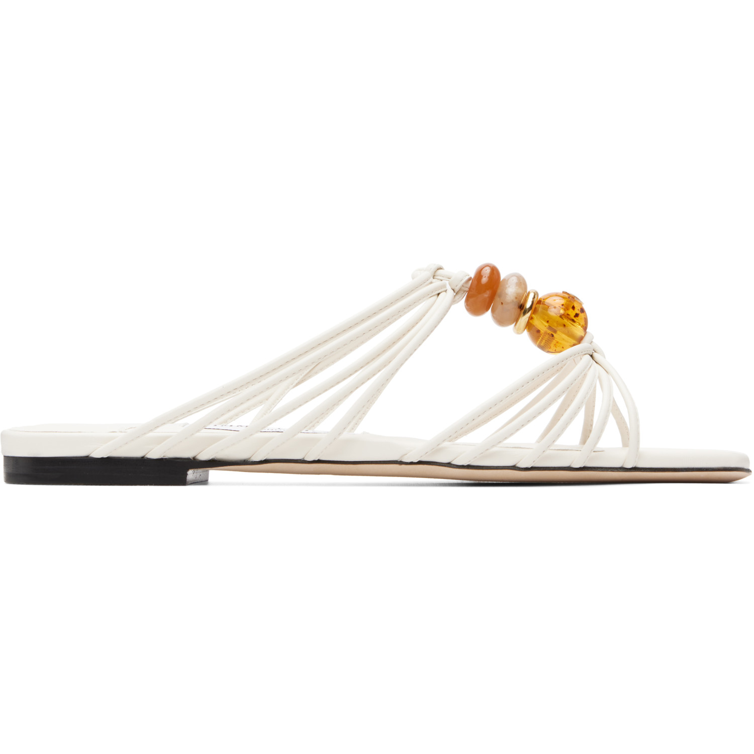 Jimmy Choo White Lova Mule Flat Sandals