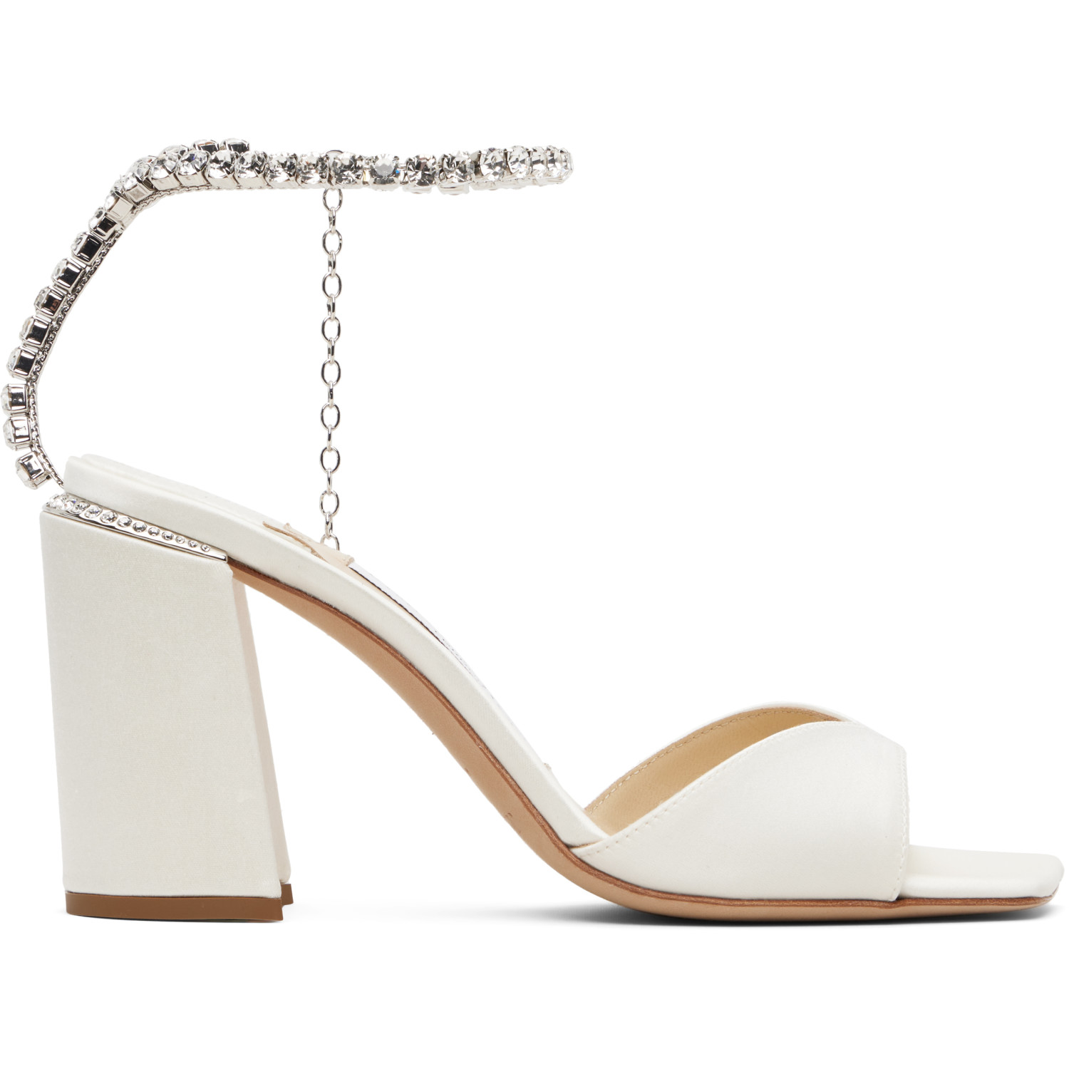 Jimmy Choo White Saeda Block Heel 85 Heeled Sandals