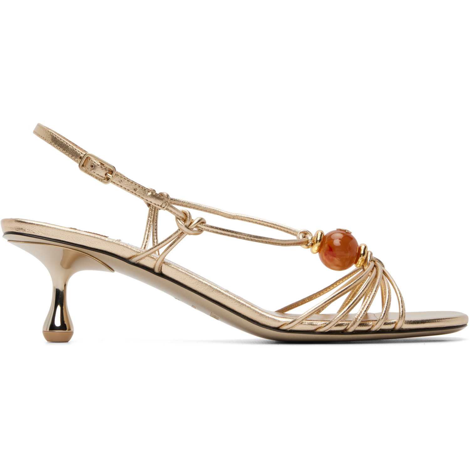 Jimmy Choo Gold Lova 50 Heeled Sandals