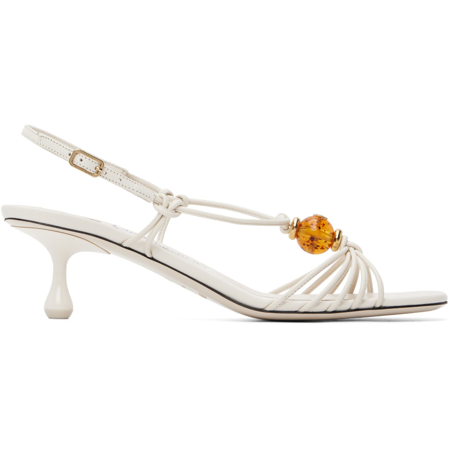 Jimmy Choo Off-White Lova 50 Heeled Sandals