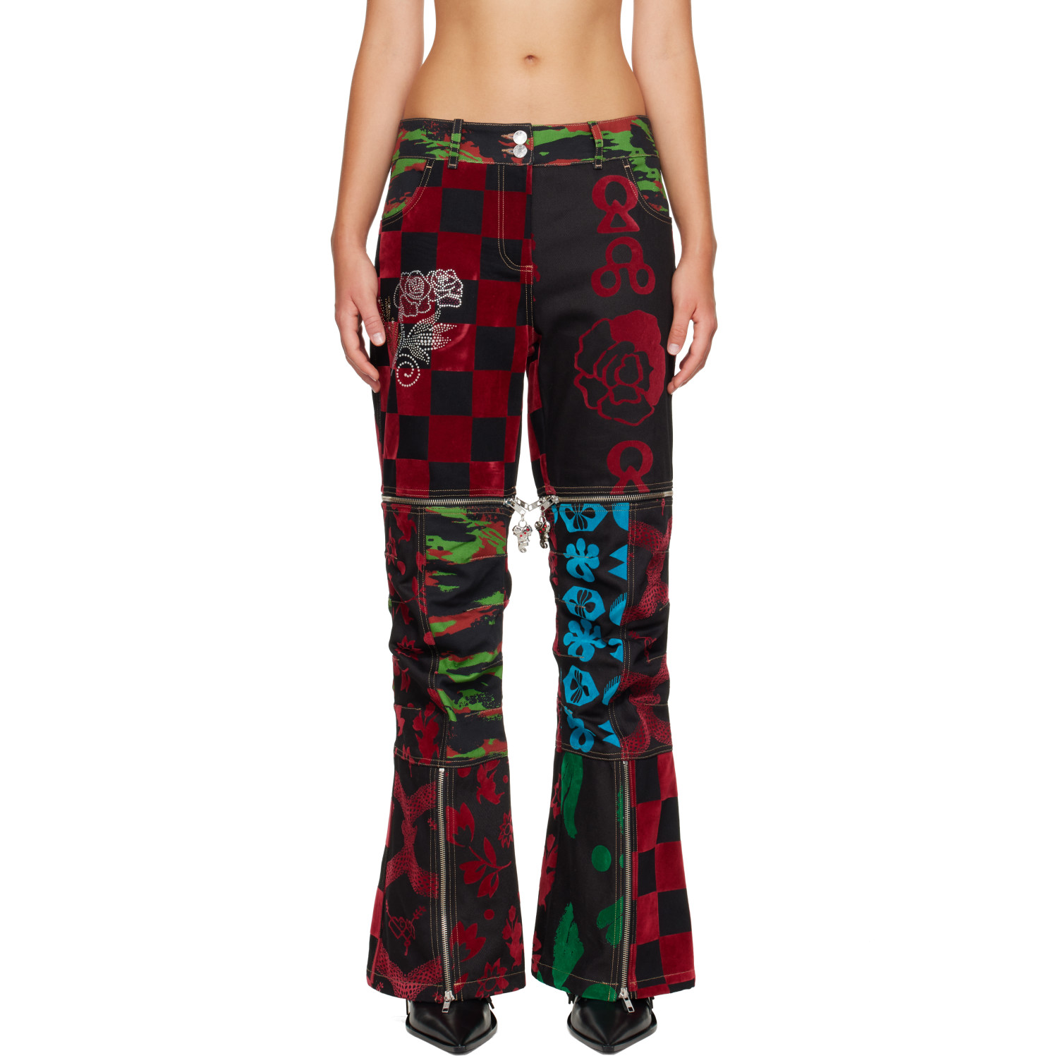 Chopova Lowena Black Patchwork Bevo Jeans