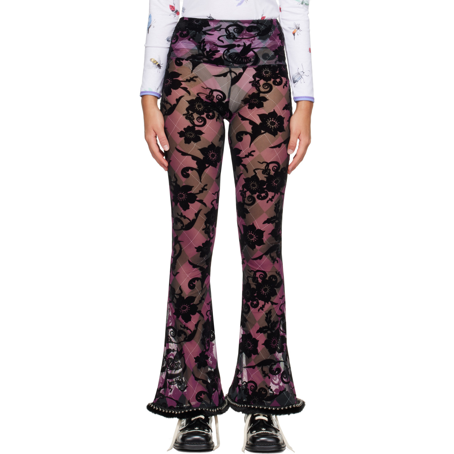 Chopova Lowena Purple Dew Sweeper Mesh Leggings