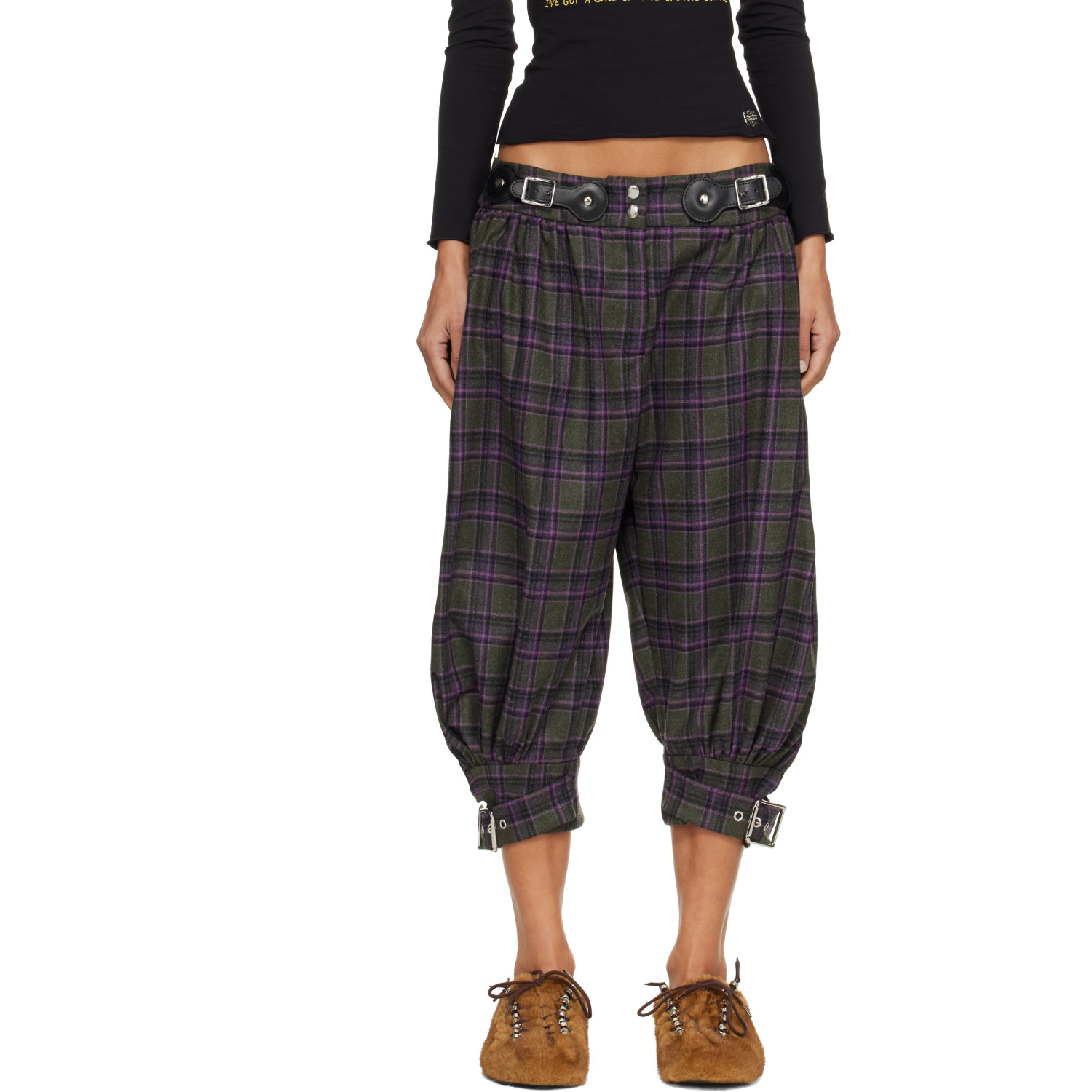 Chopova Lowena Gray & Purple Plus Fours Knickerbocker Trousers