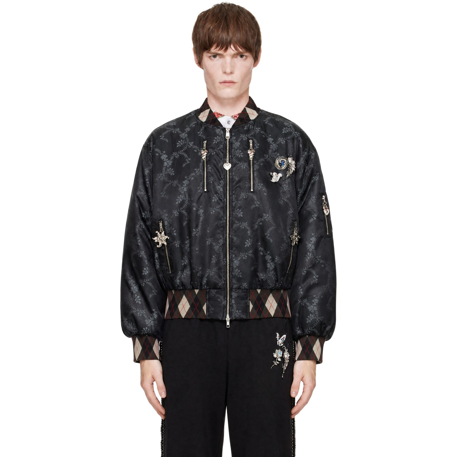 Chopova Lowena Black Crescent Bomber Jacket