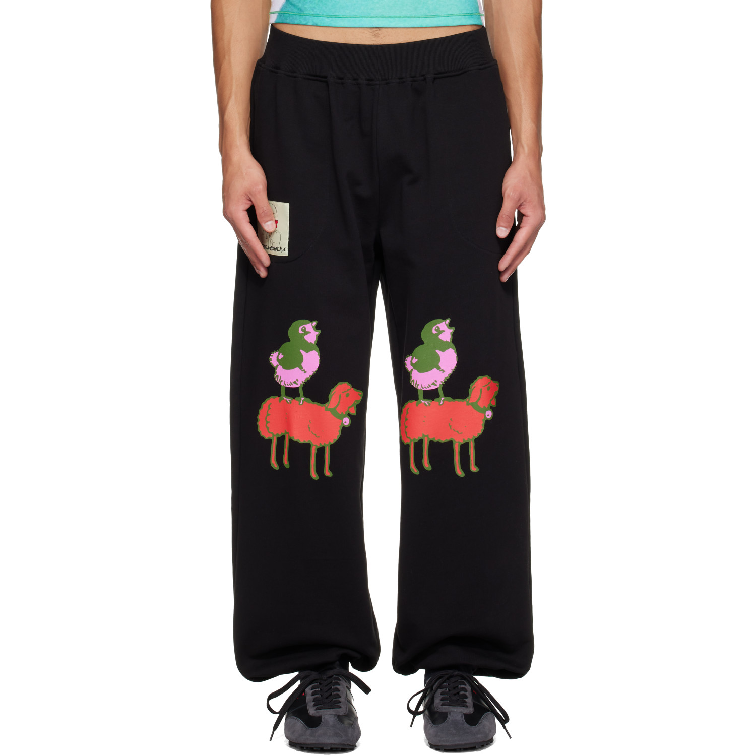 Chopova Lowena Black Piggy Back Sweatpants