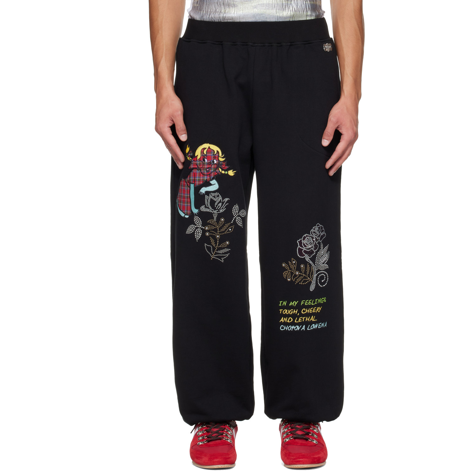 Chopova Lowena Black Feelings Delight Sweatpants