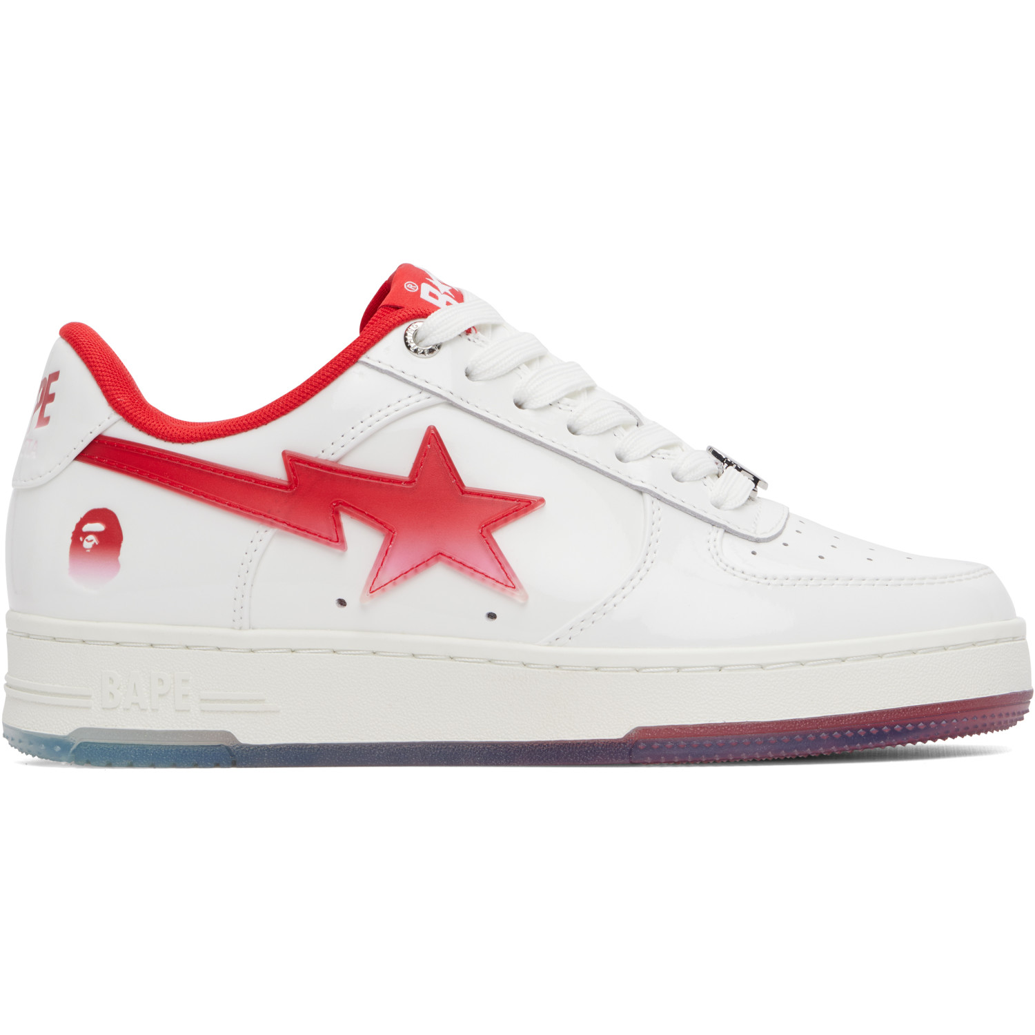 BAPE White & Red BAPE Sta #4 Sneakers