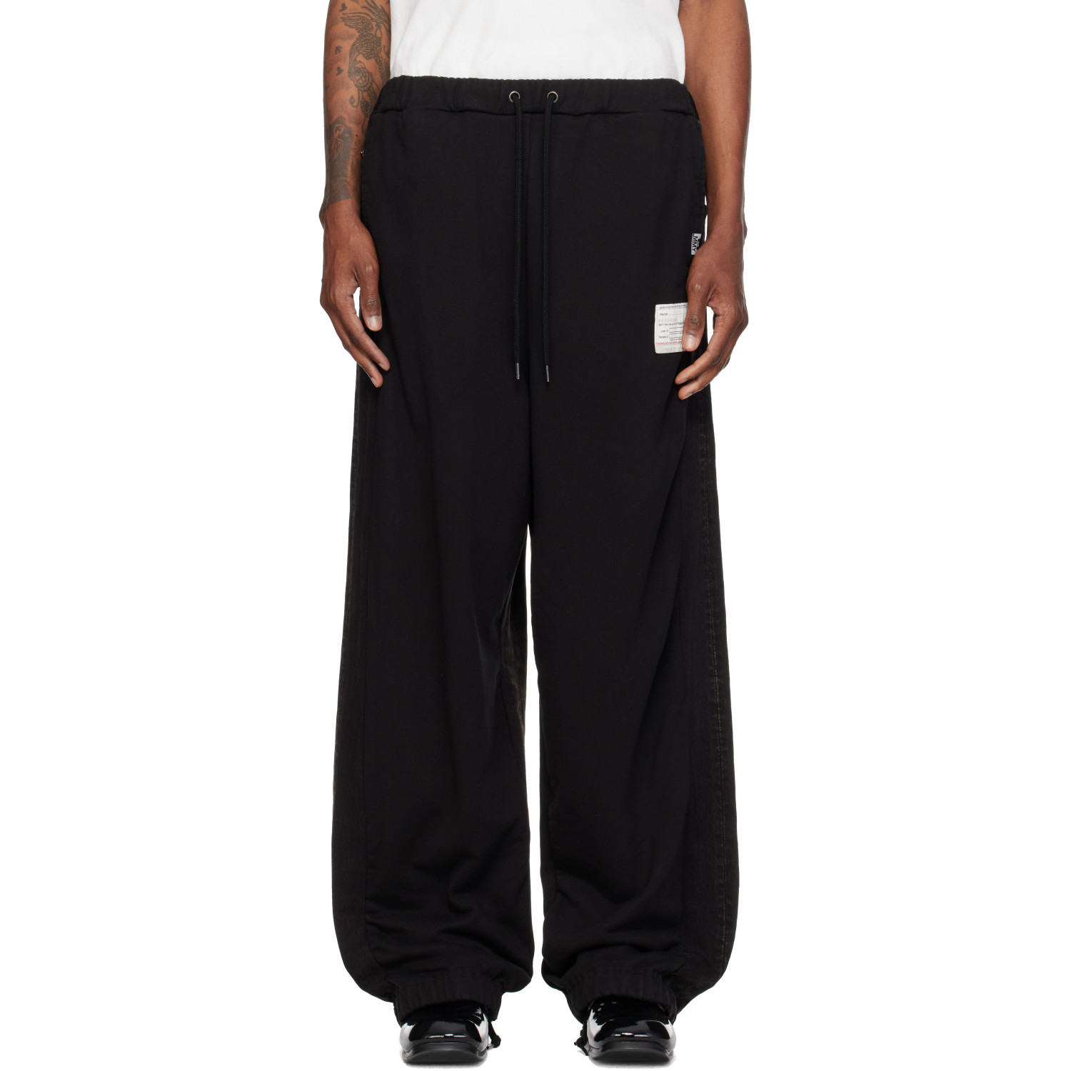 Maison MIHARA YASUHIRO Black Combined Sweat Denim Jeans