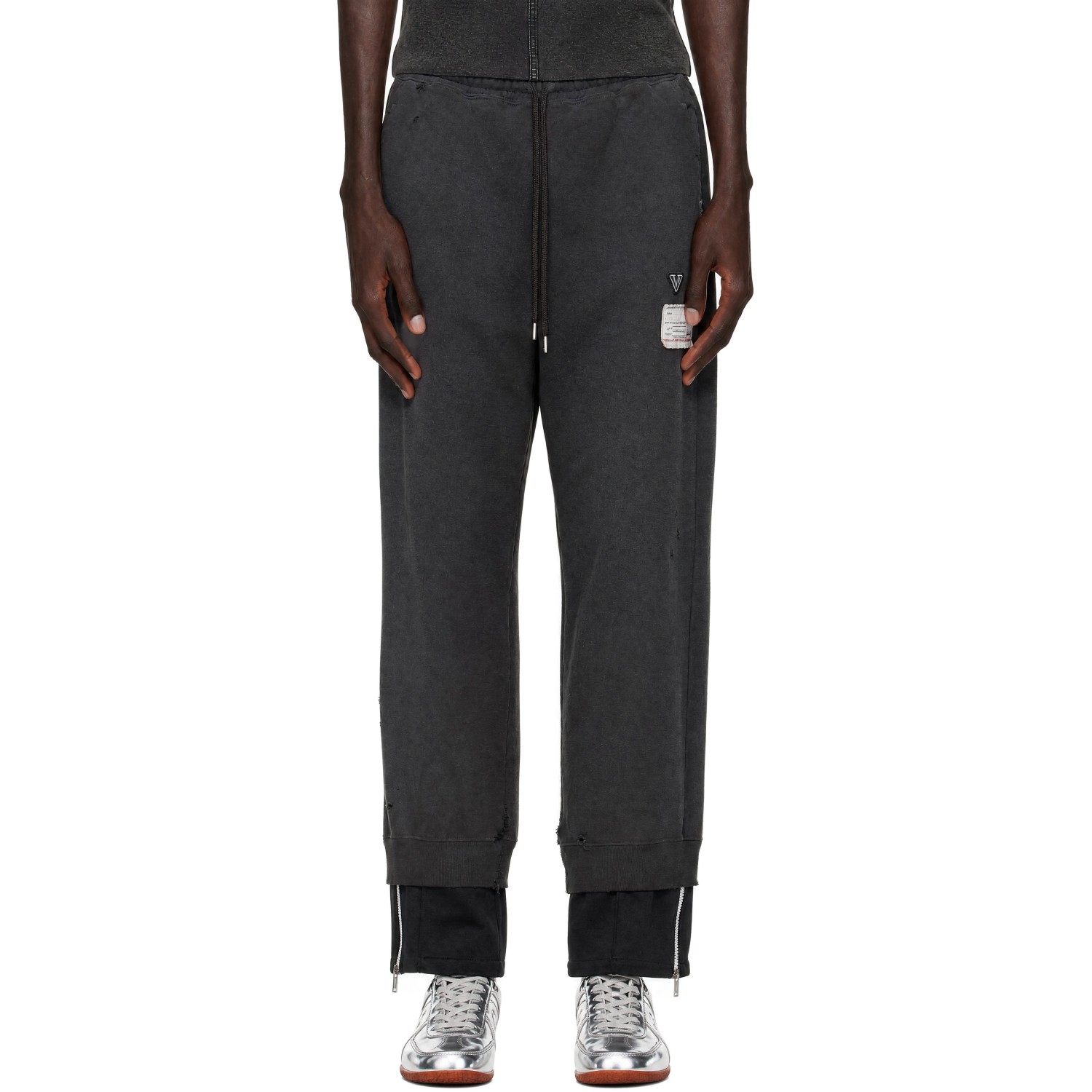 Maison MIHARA YASUHIRO Gray & Black 'Track Pants Layered' Sweatpants