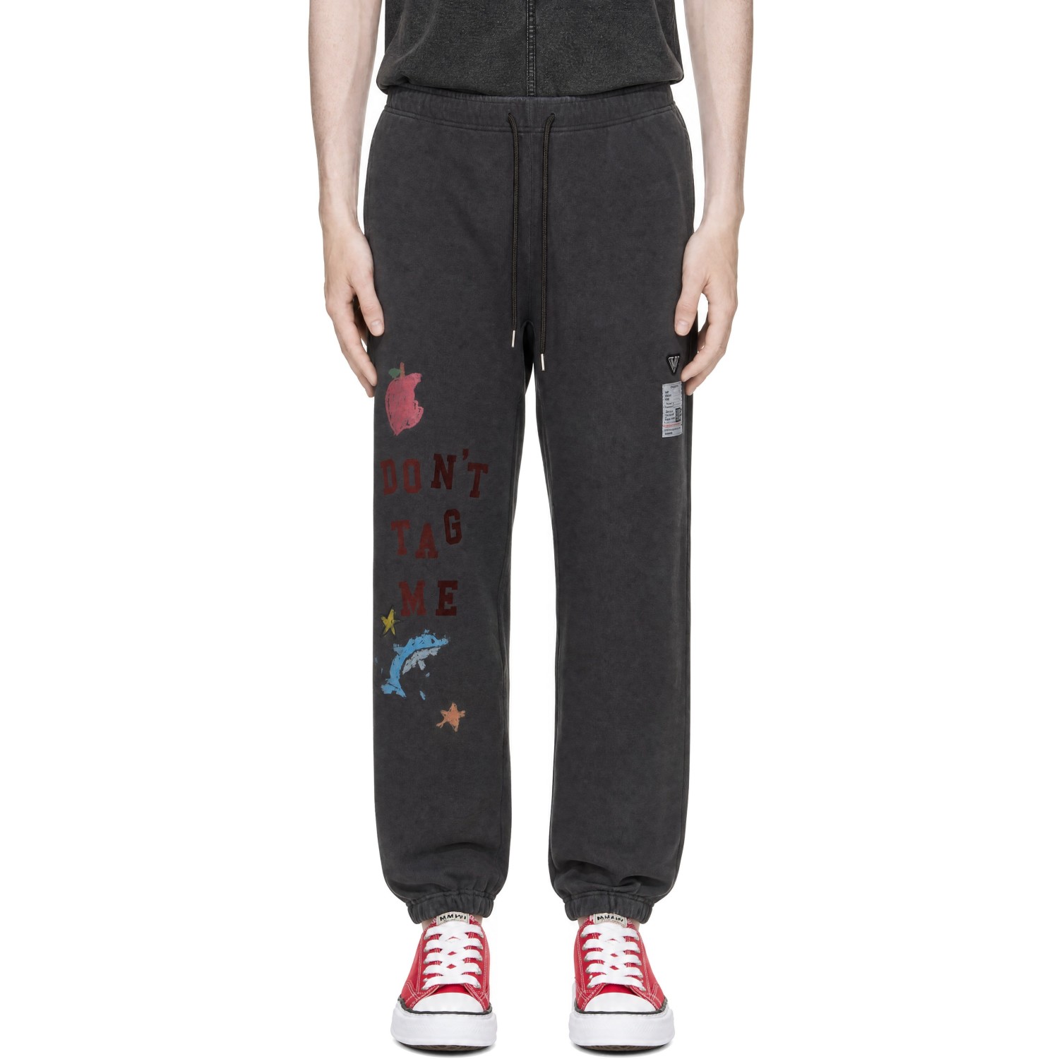 Maison MIHARA YASUHIRO Black 'Don't Tag Me' Kids Doodle Sweatpants