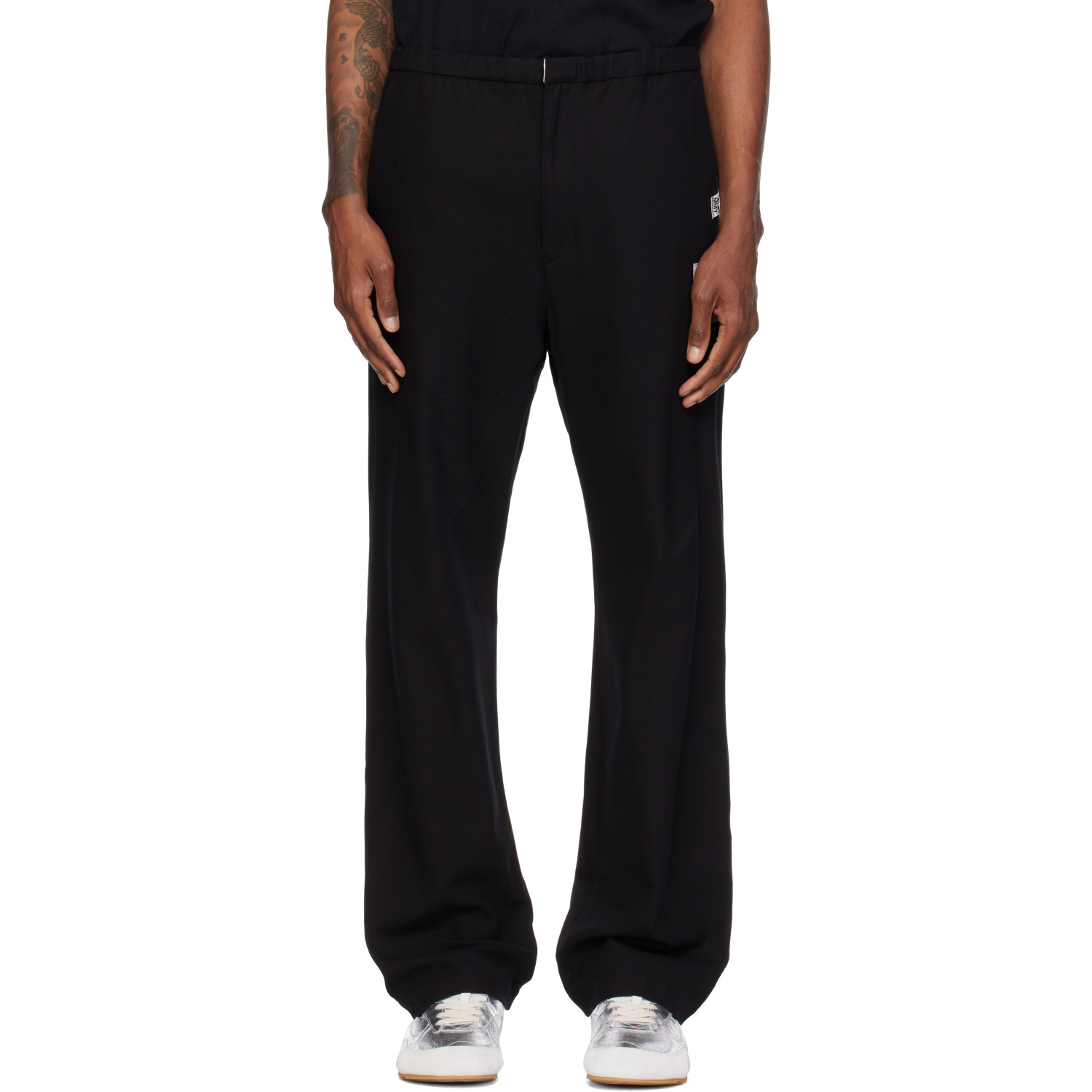 Maison MIHARA YASUHIRO Black Twill Flare Trousers