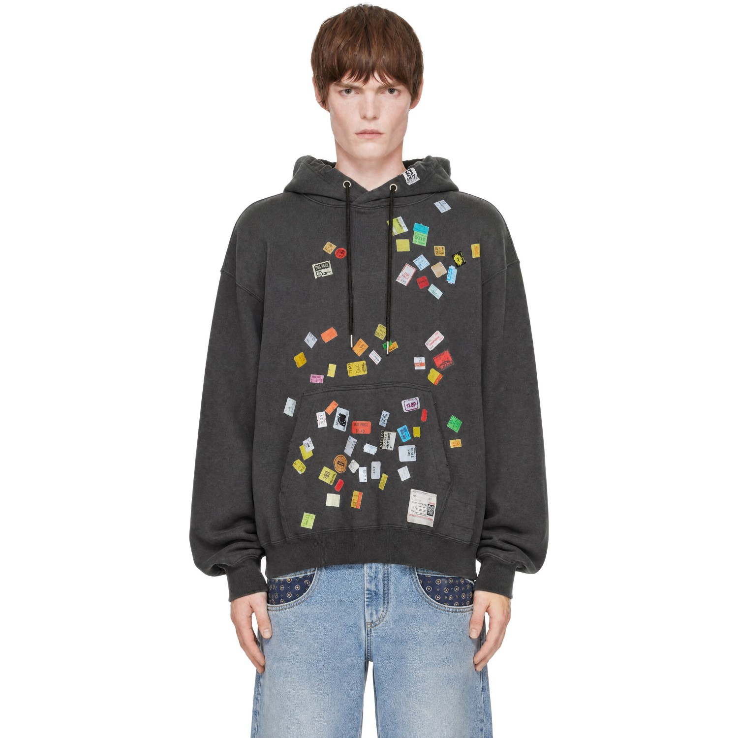 Maison MIHARA YASUHIRO Gray Price Tag Sticker Printed Hoodie