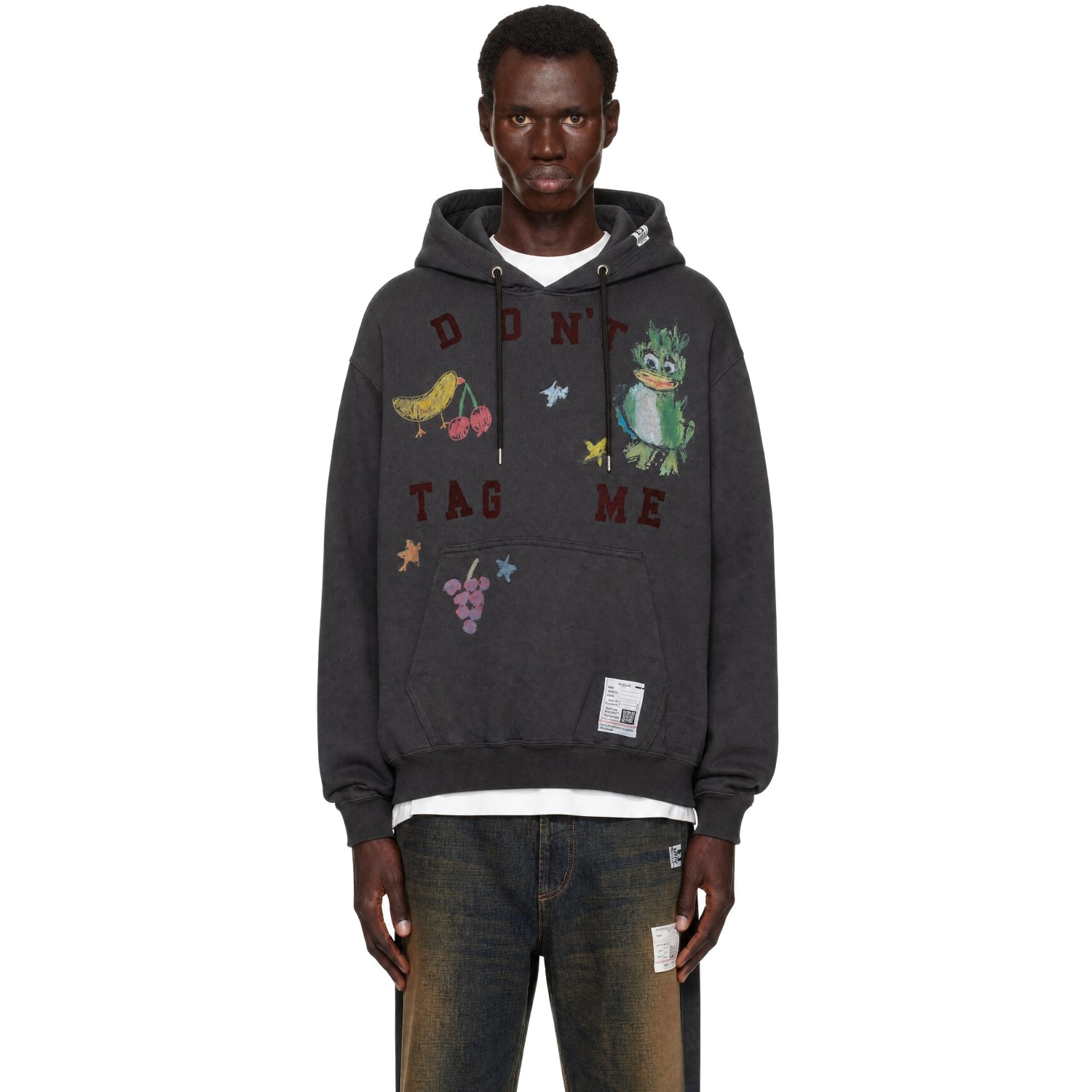 Maison MIHARA YASUHIRO Black Kids Doodle Printed Hoodie