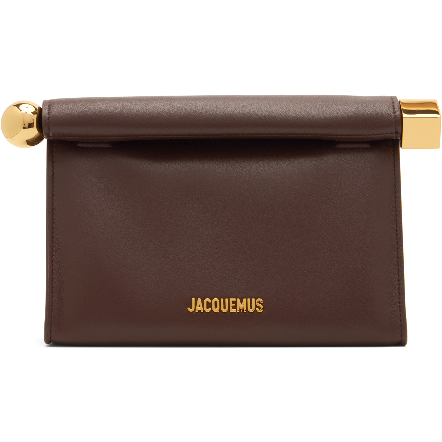 JACQUEMUS Brown 'The Rond Carré' Clutch