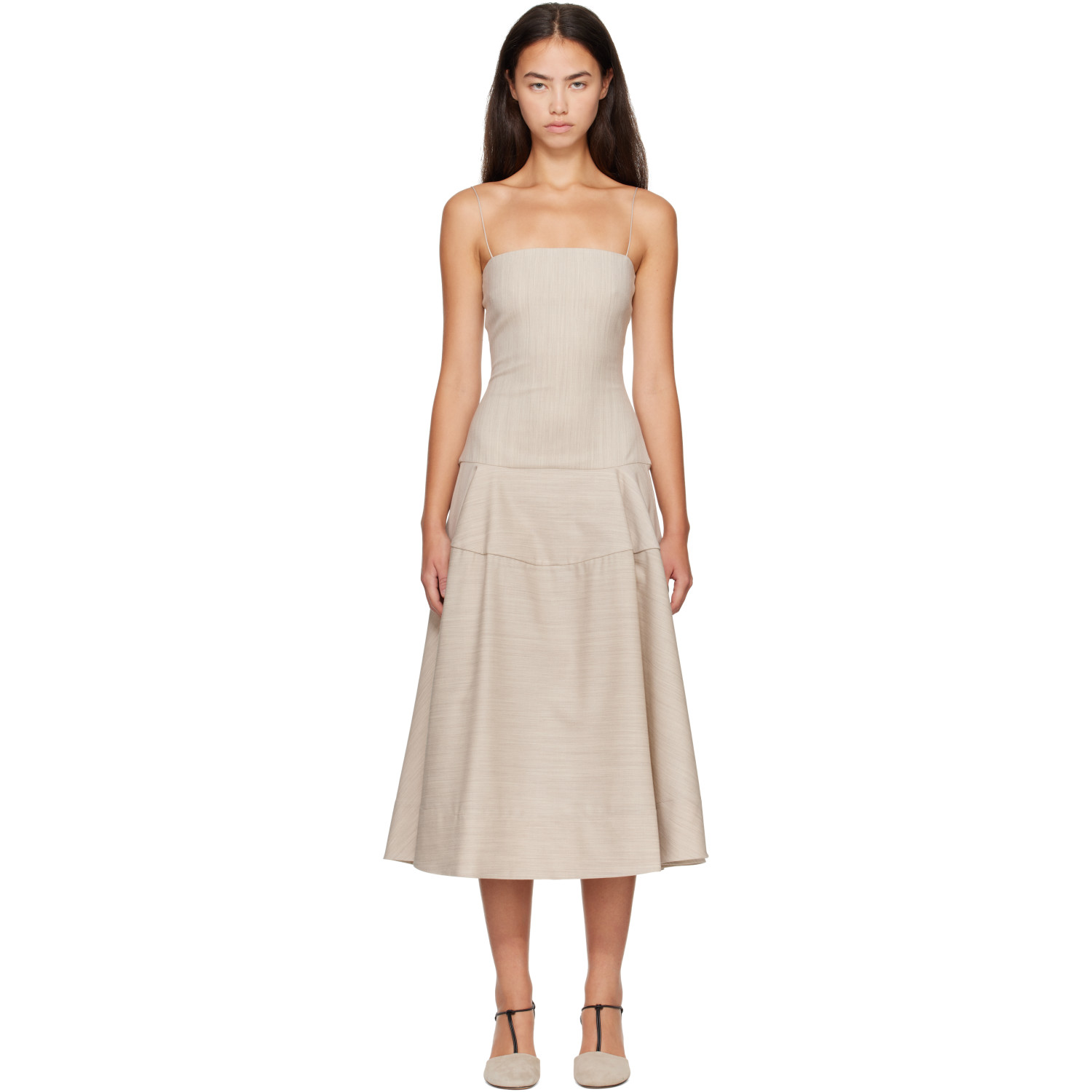 JACQUEMUS Beige 'The Paradiso' Midi Dress