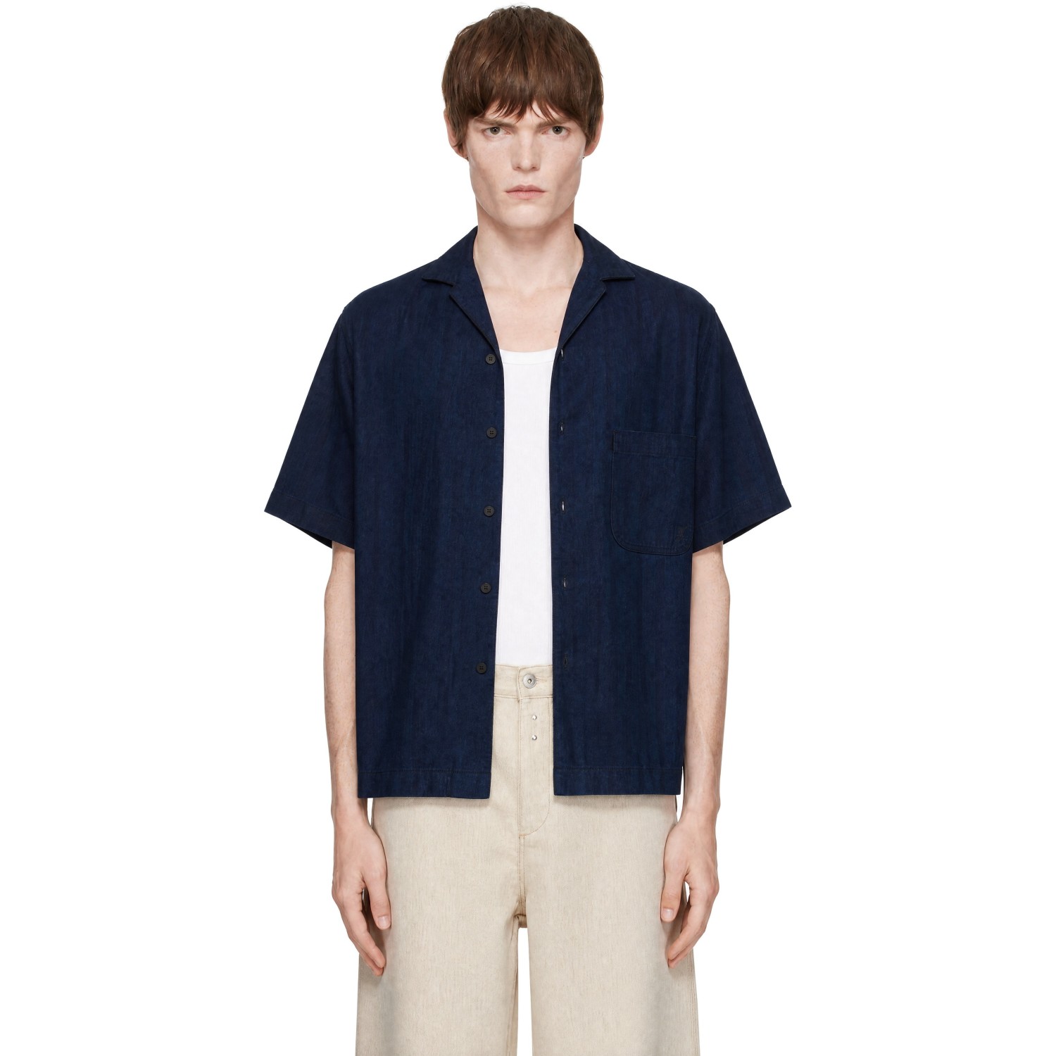 JACQUEMUS Navy 'La Chemise Pyjama Denim' Shirt