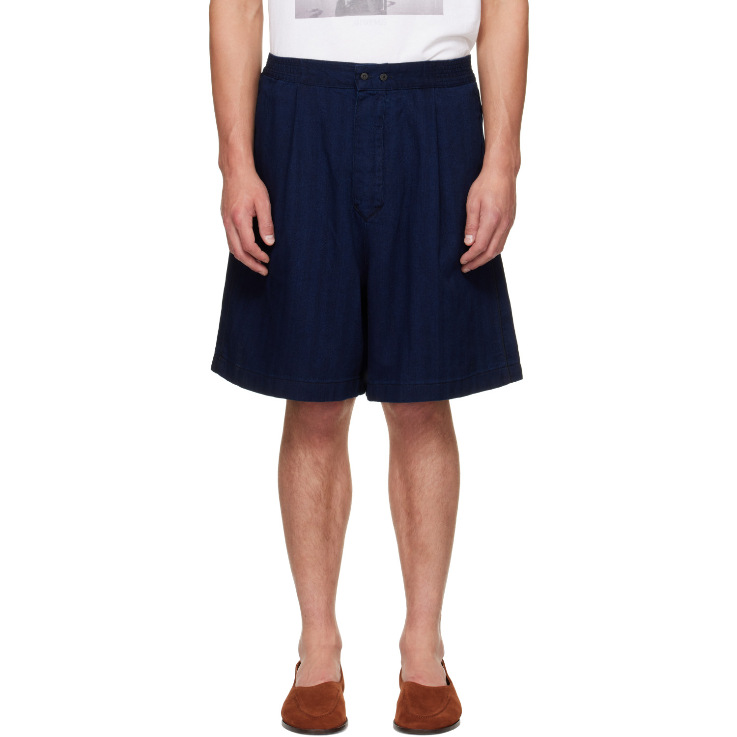 JACQUEMUS Navy 'The de-Nîmes Venice' Denim Shorts