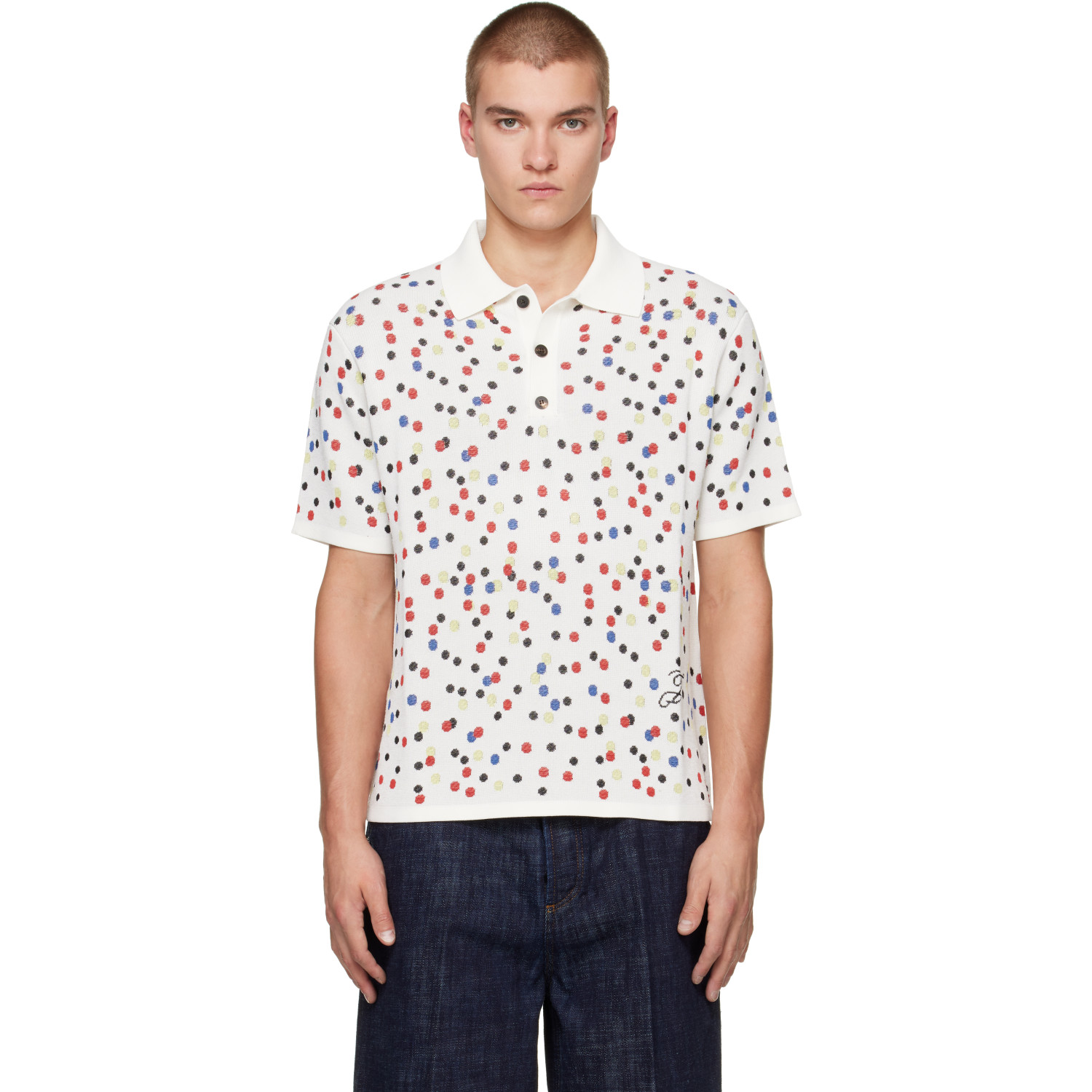JACQUEMUS White 'The Confettis' Polo