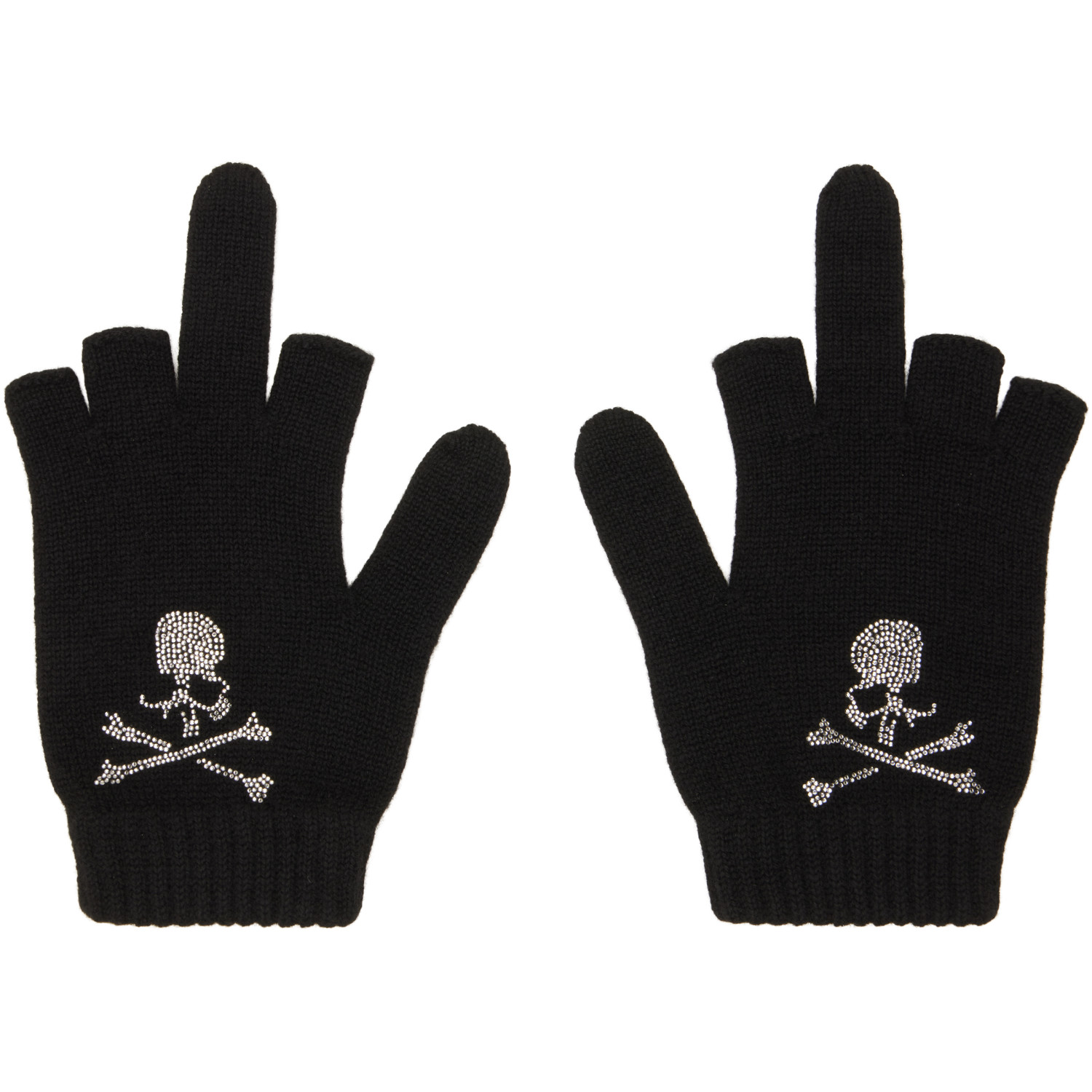 mastermind JAPAN Black Open Fingered Gloves