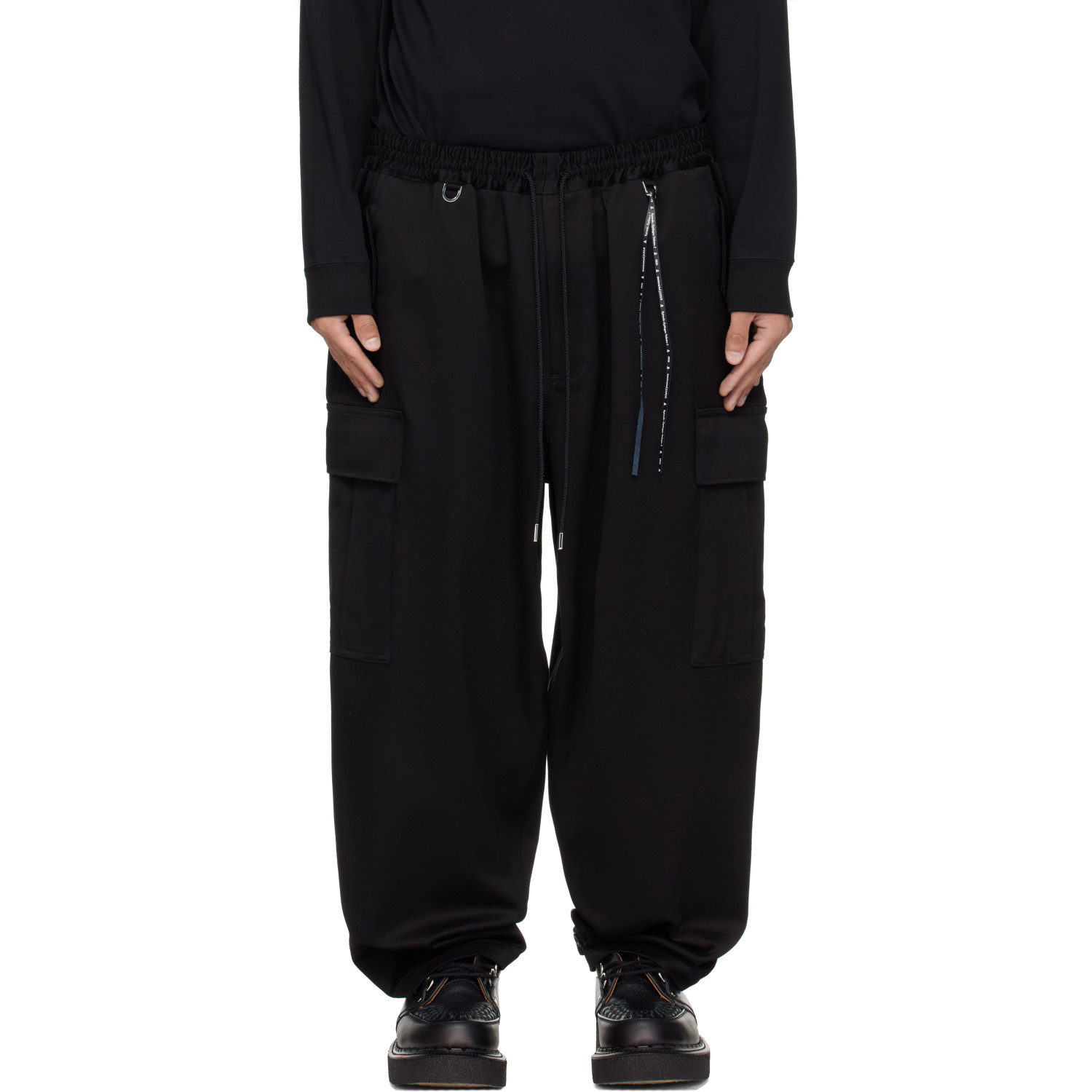 mastermind JAPAN Black Wide Cargo Pants