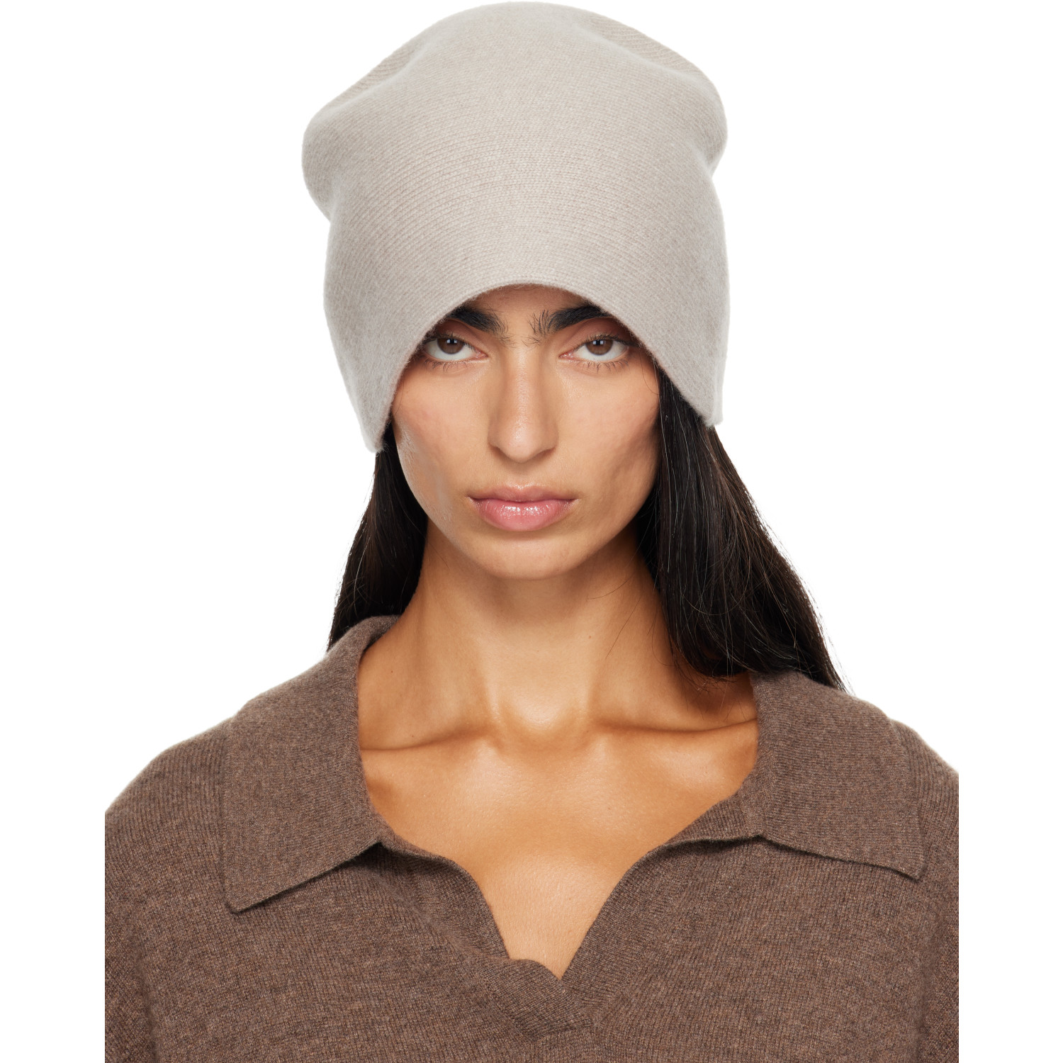 LISA YANG Off-White Birgitte Beanie