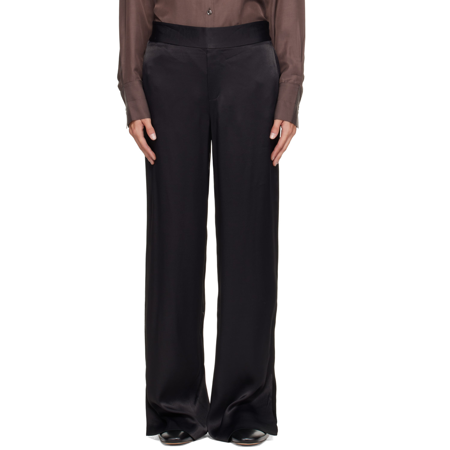 LISA YANG Black Straight Leg Trousers