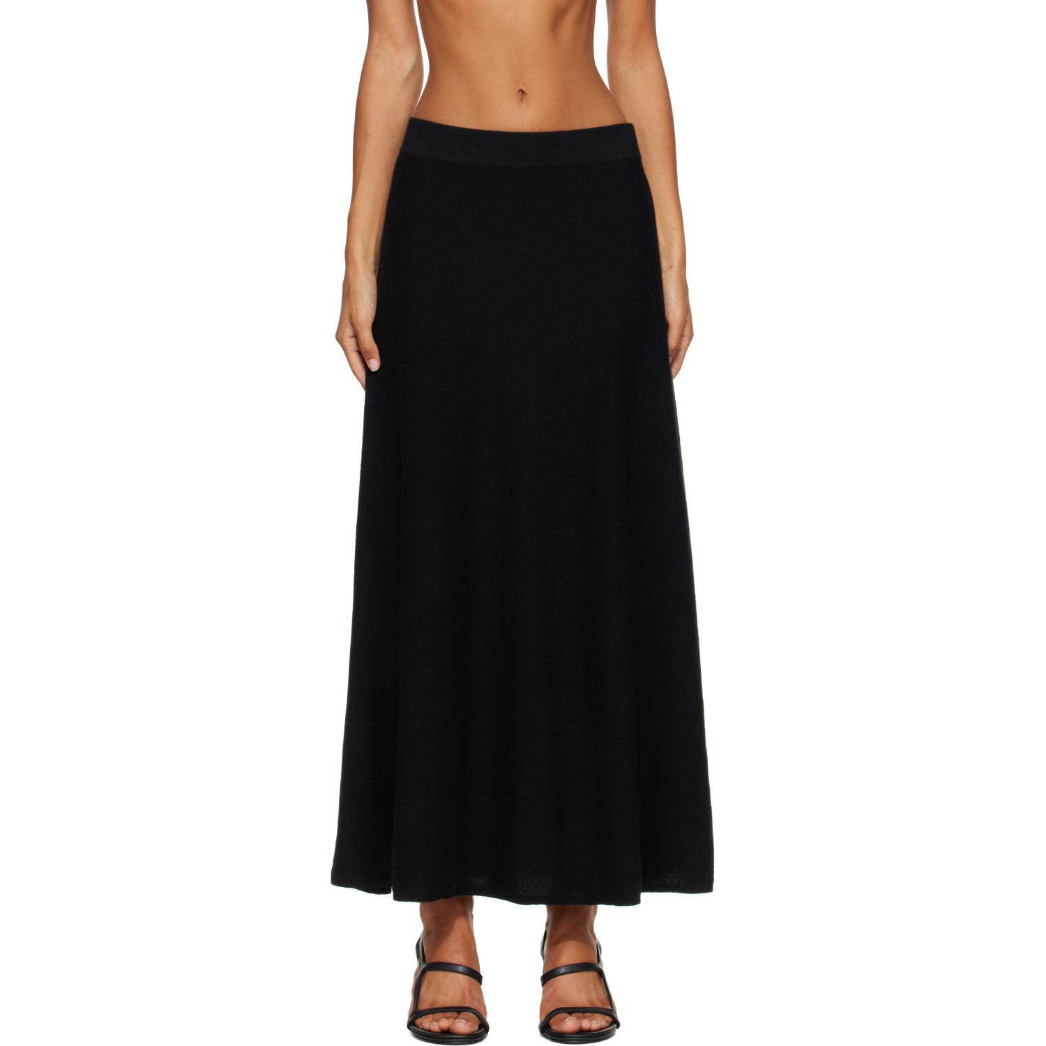 LISA YANG Black Torie Midi Skirt