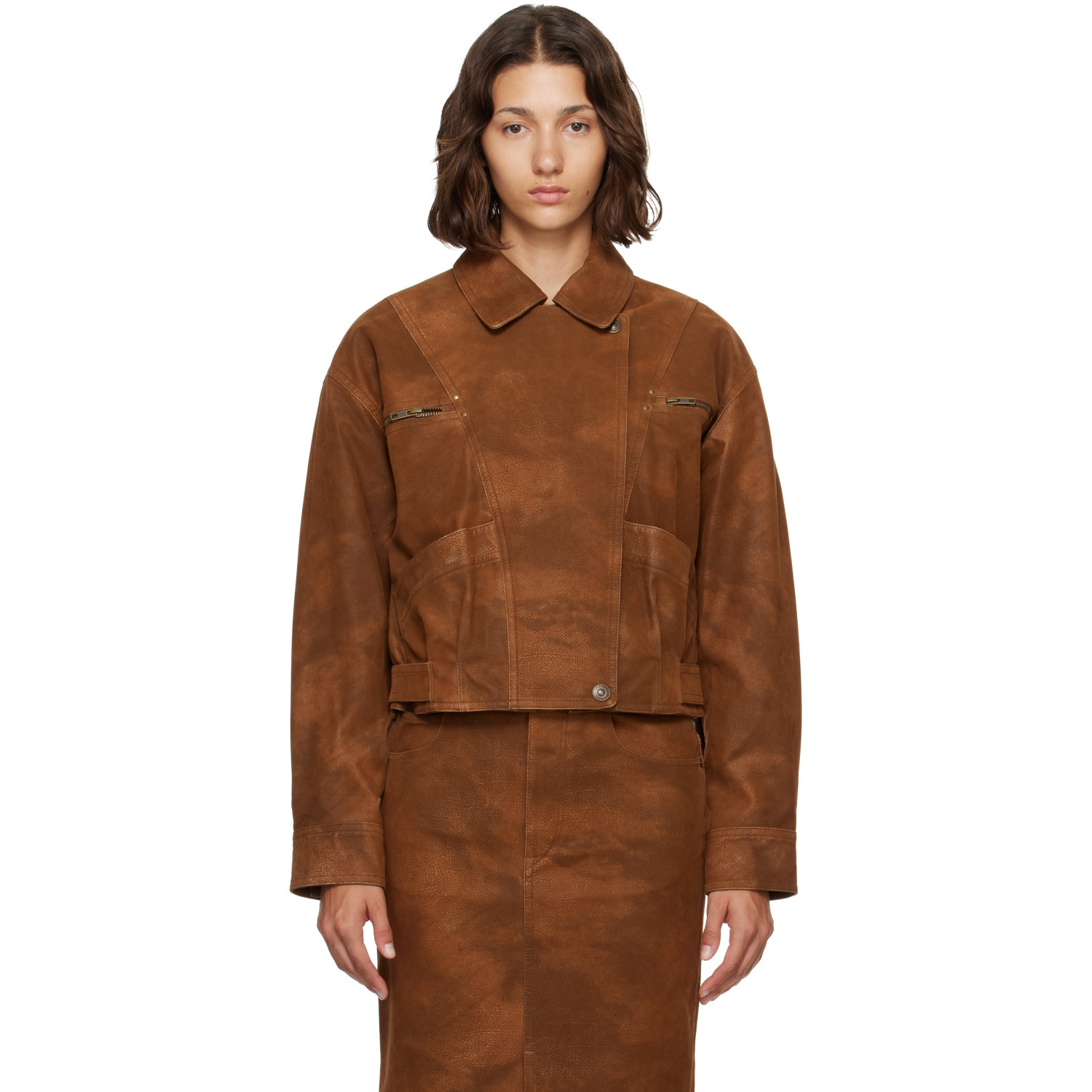 Isabel Marant Etoile Brown Belma Faux-Suede Jacket