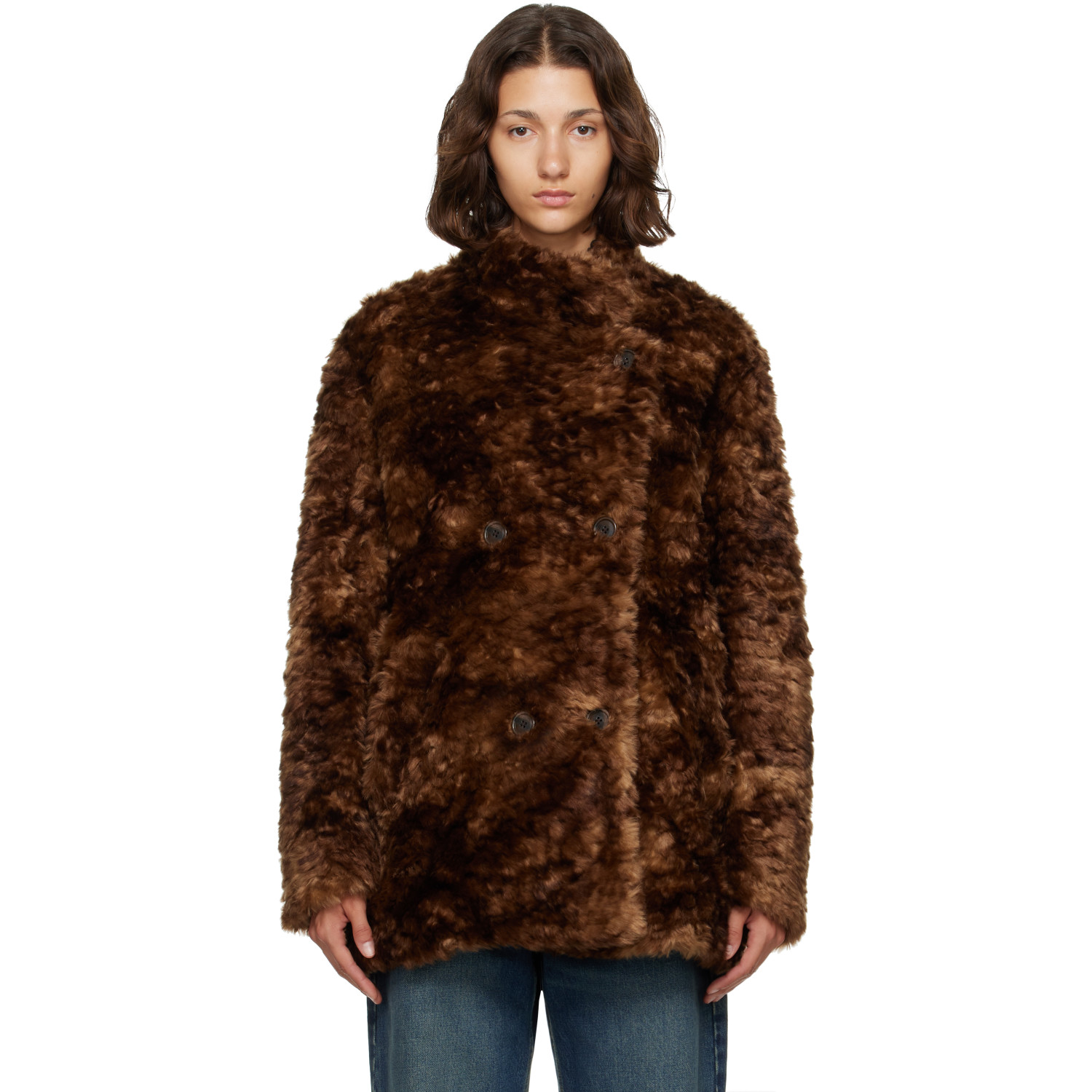 Isabel Marant Etoile Brown Jya Faux-Fur Coat