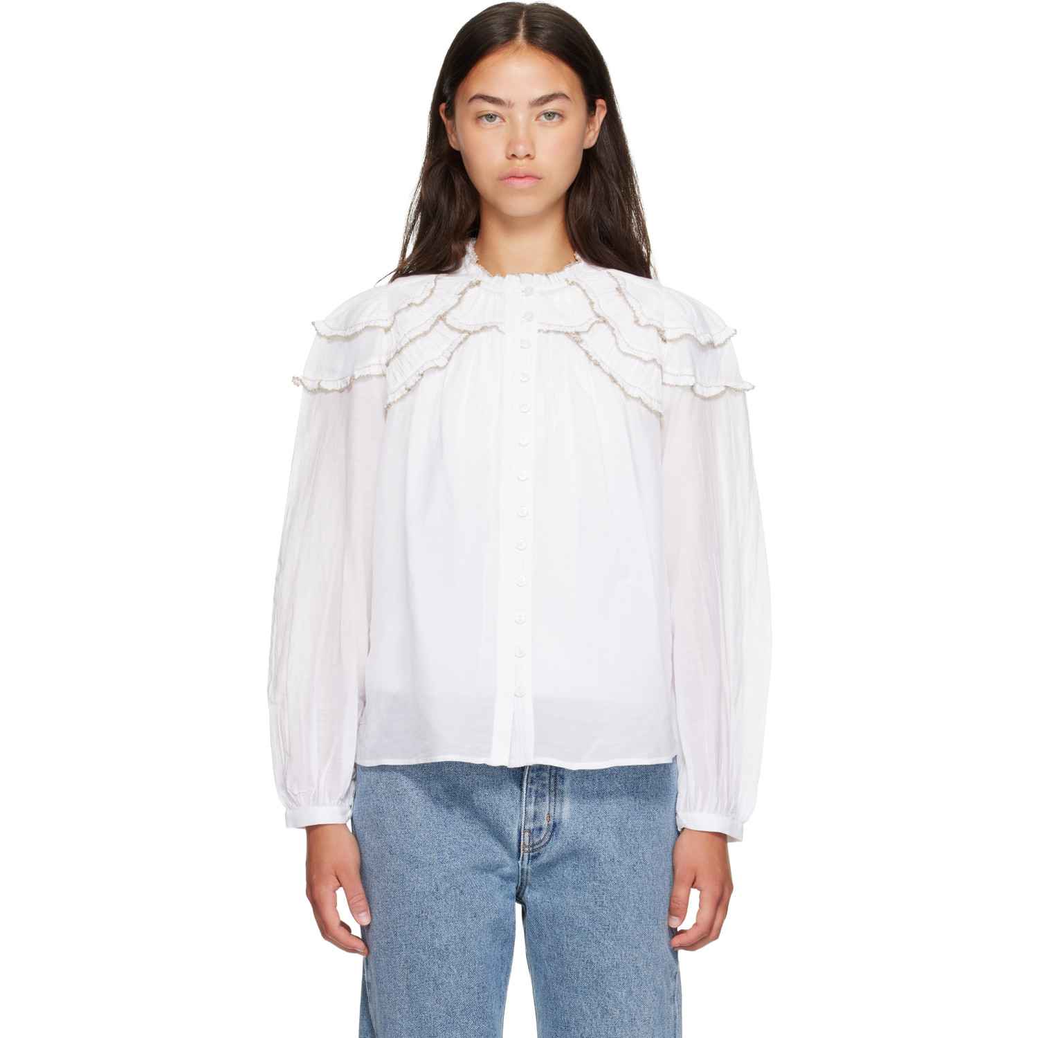 Isabel Marant Etoile White Christa Blouse