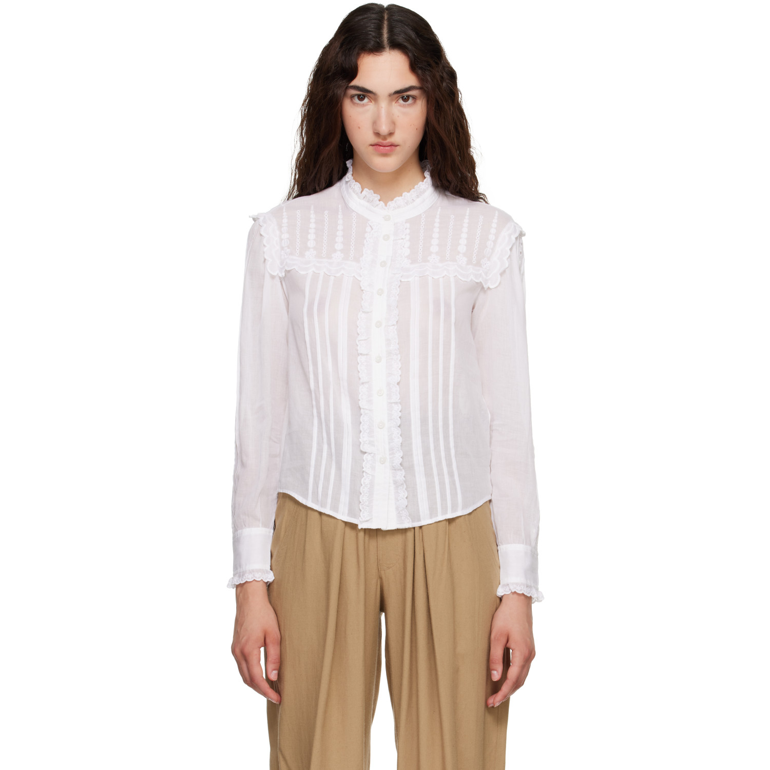 Isabel Marant Etoile White Lonzie Blouse