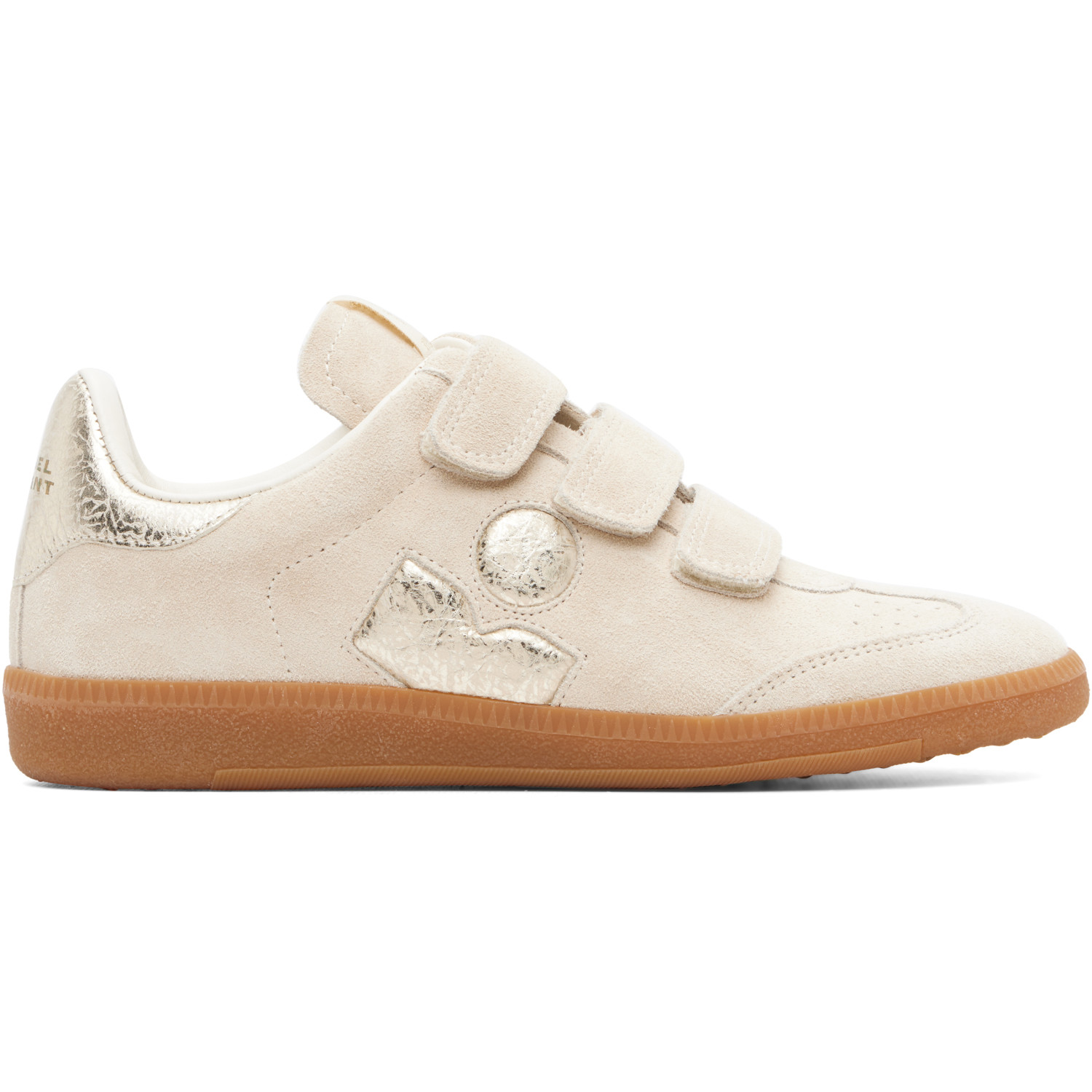 Isabel Marant Beige & Gold Beth Sneakers