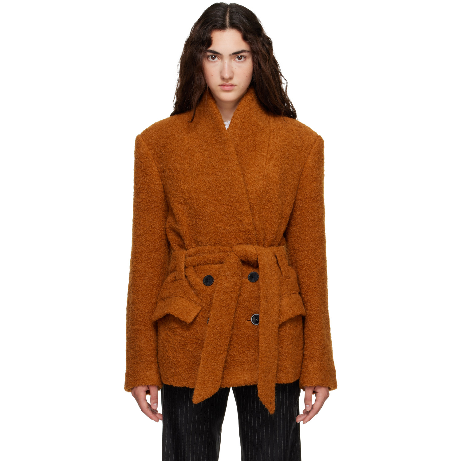Isabel Marant Tan Syndra Alpaca Bouclé Jacket