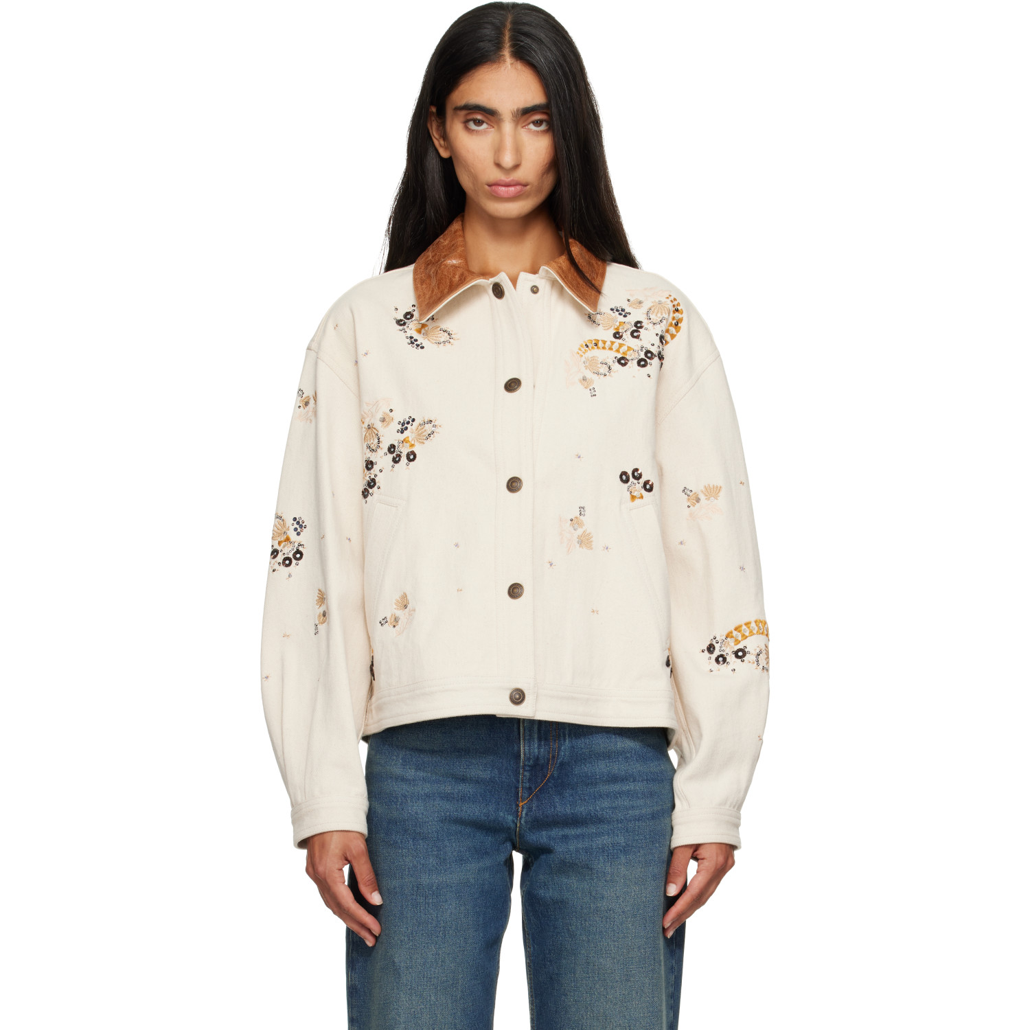 Isabel Marant Beige Lavine Denim Jacket