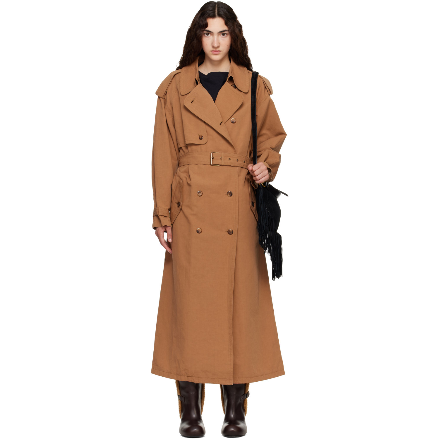Isabel Marant Tan Violette Cotton Trench Coat
