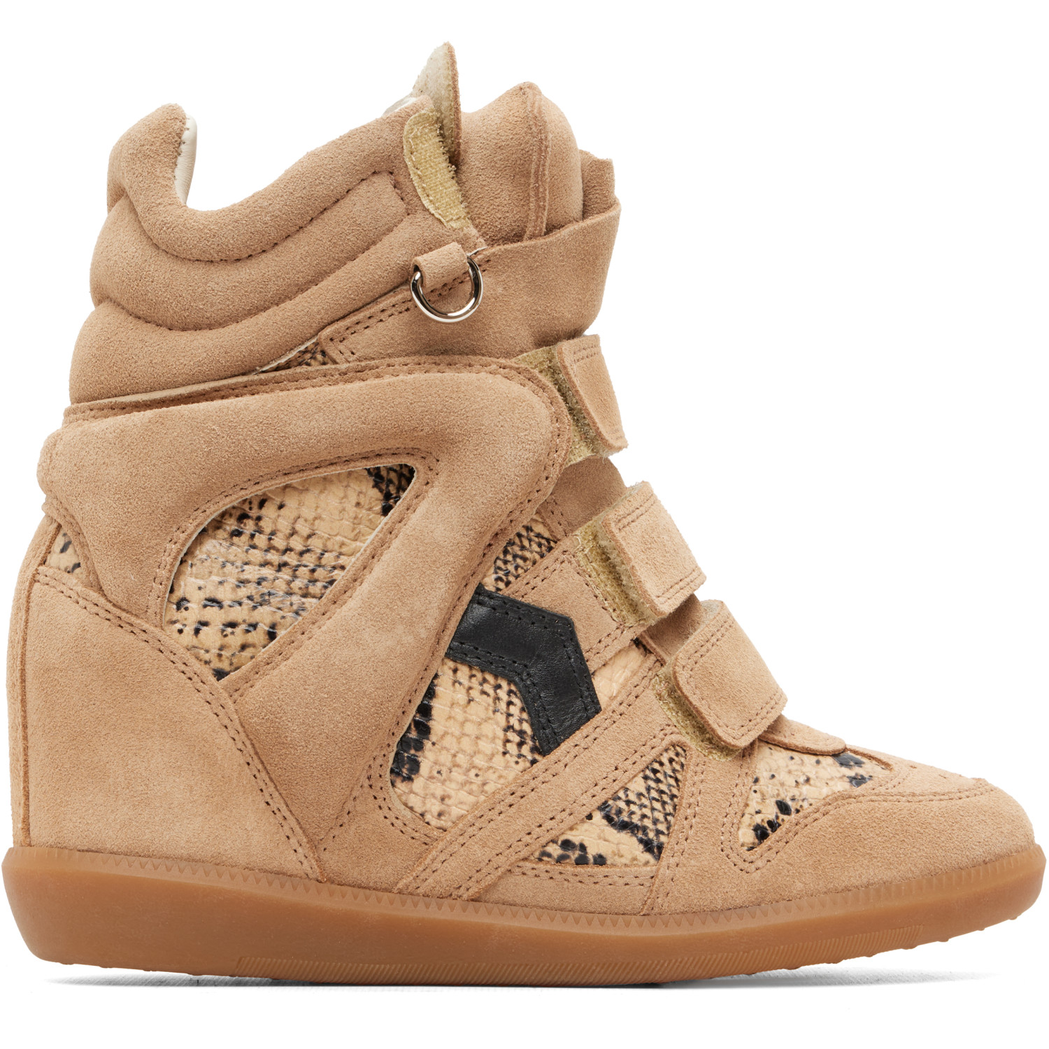 Isabel Marant Taupe Python Bekett Ring Sneakers