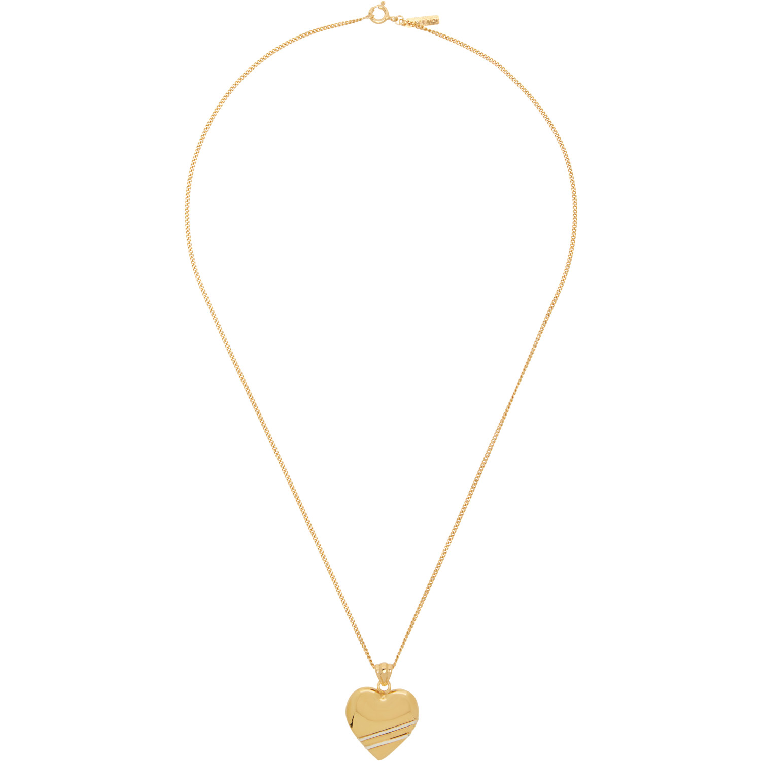 Ernest W Baker Mod Heart ネックレス In Gold Plated Silver