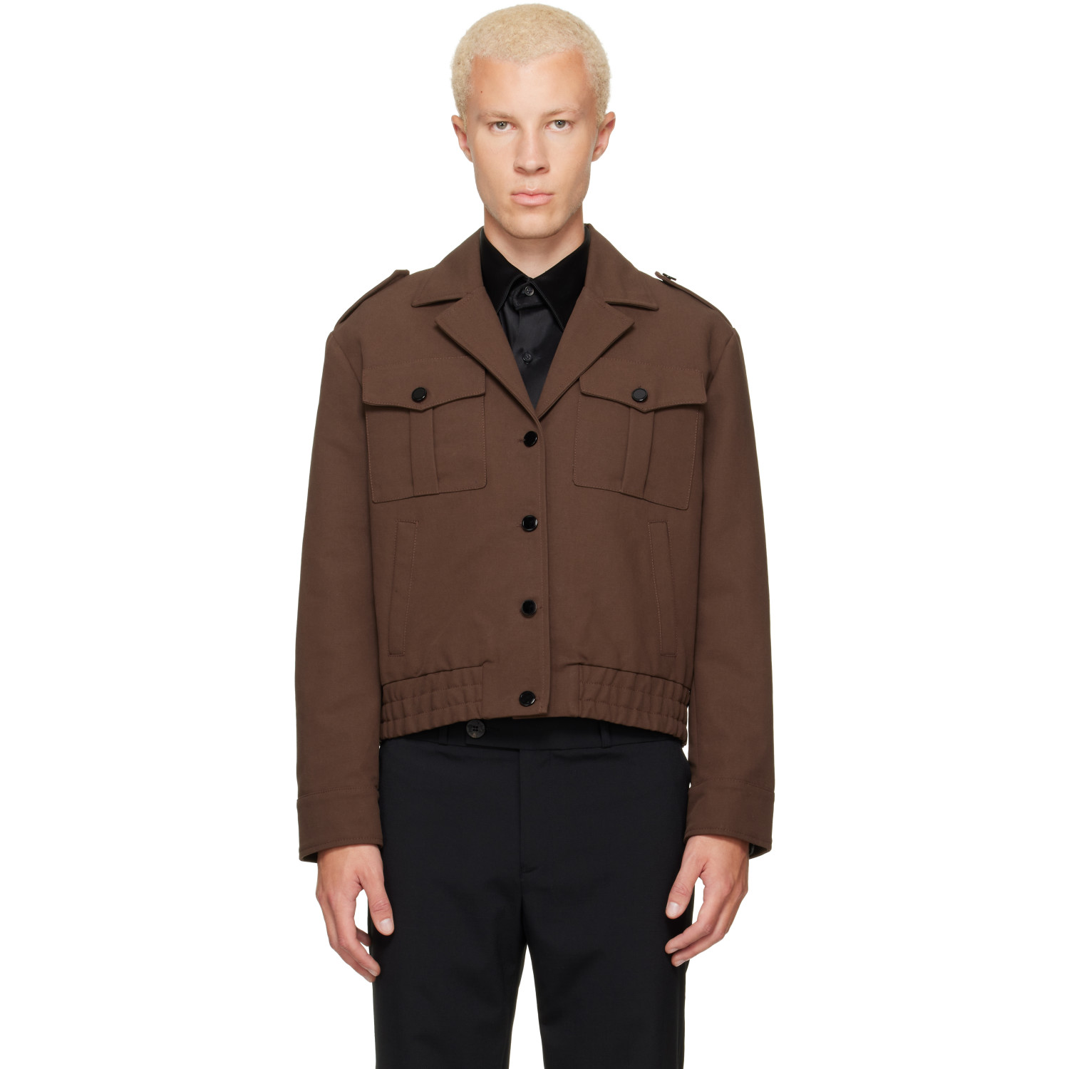 Ernest W. Baker SSENSE Exclusive Brown Military Bomber Jacket