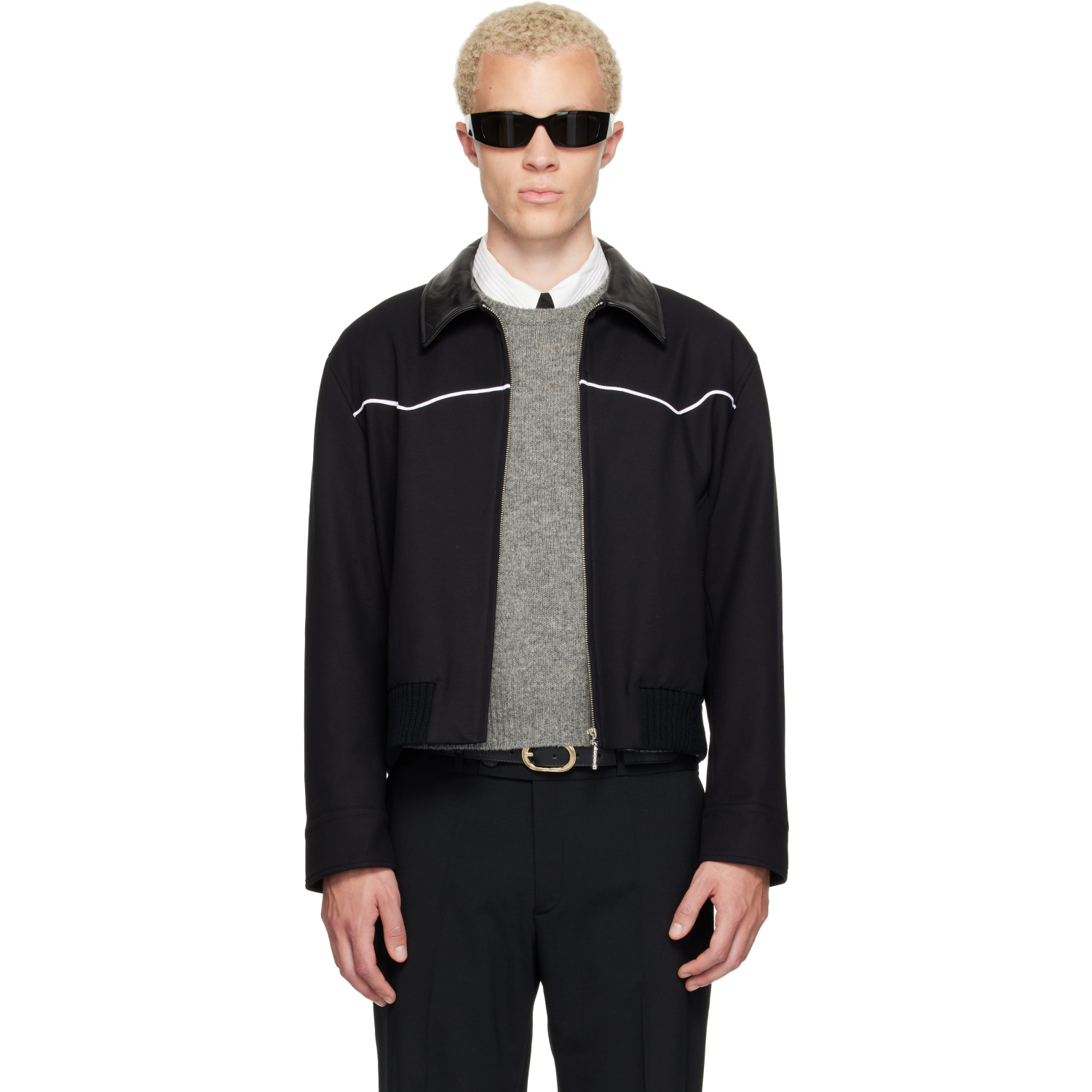 Ernest W. Baker Black Western Harrington Jacket