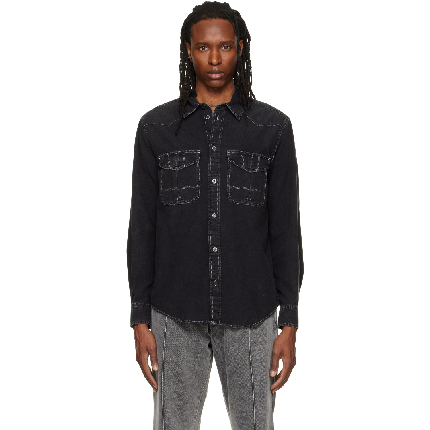 Isabel Marant Black Viken Denim Shirt