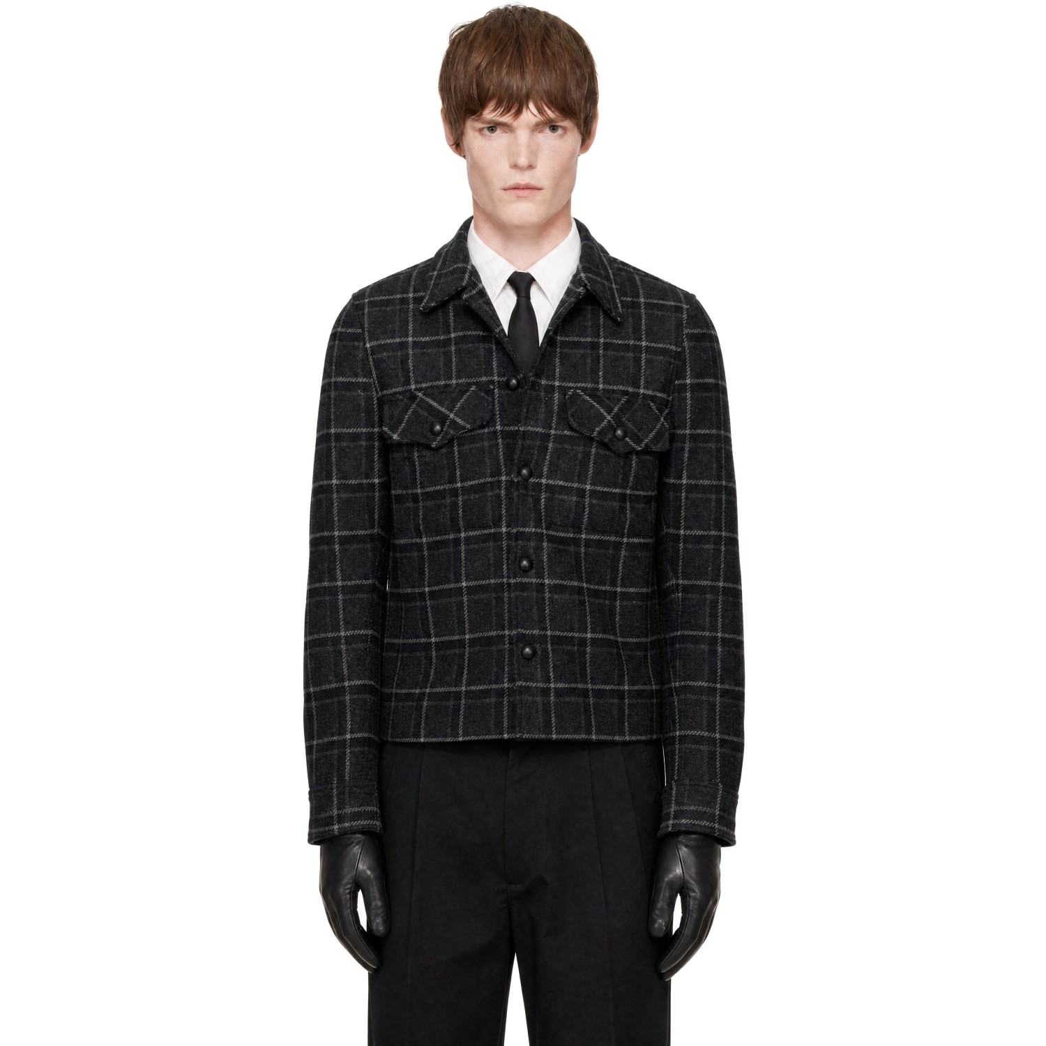 Ernest W. Baker SSENSE Exclusive Gray Check Overshirt