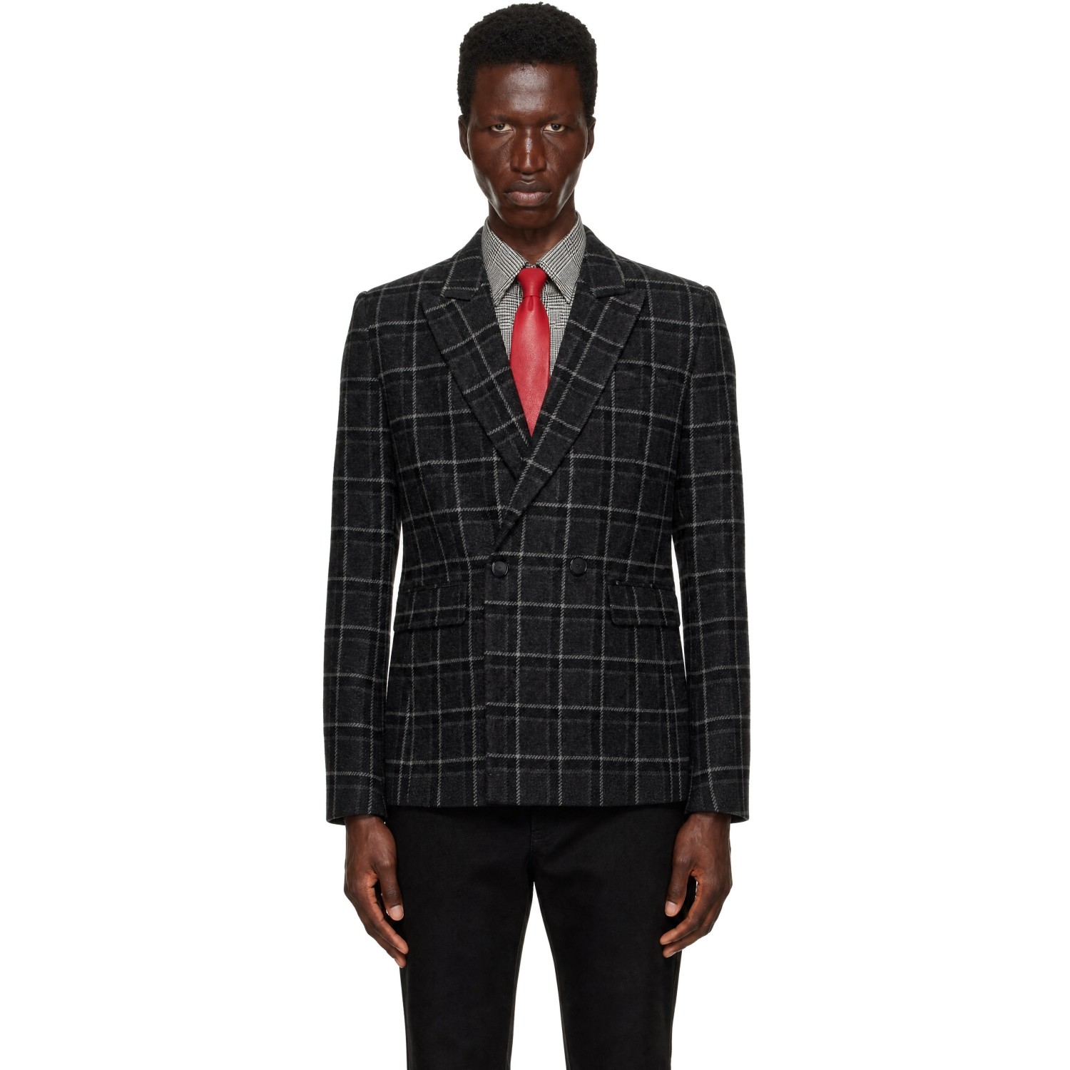 Ernest W. Baker Gray Double Breasted Blazer