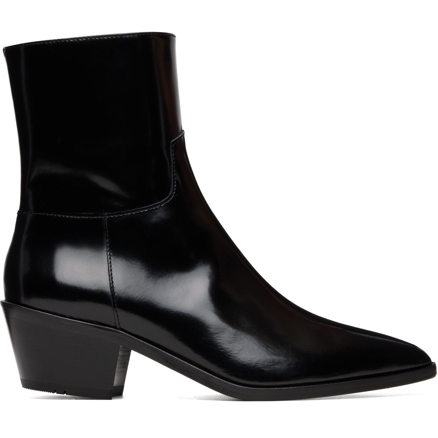 Ernest W Baker ブラック Sharp Toe ウエスタンブーツ In Black Leather