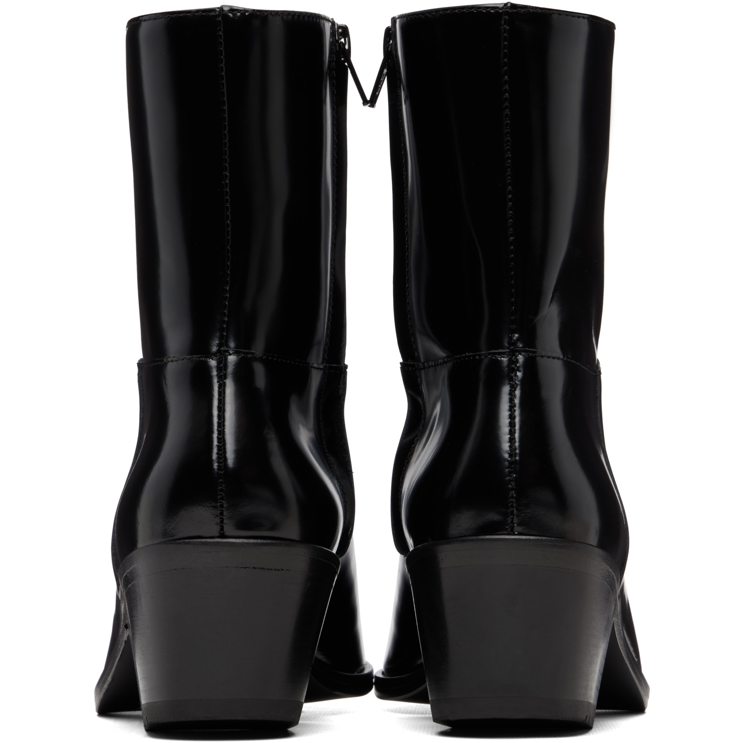 Ernest W Baker Black Western Boots In Black