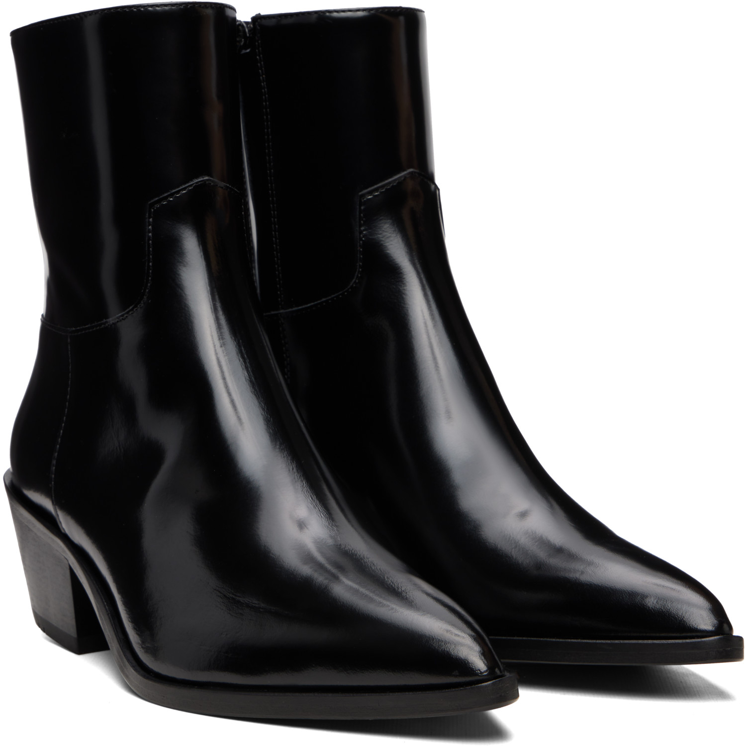 Ernest W Baker Black Western Boots In Black