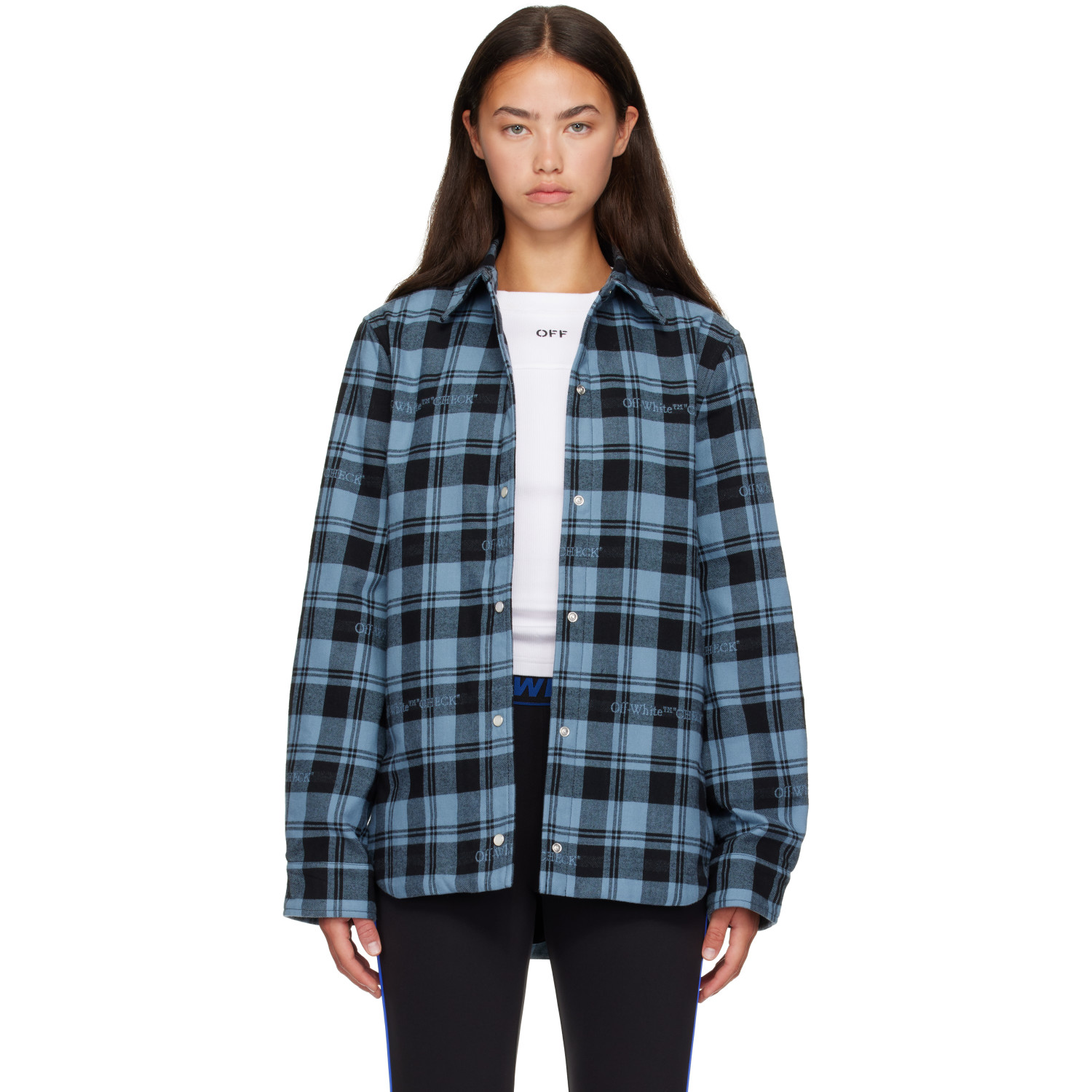 Off-White Blue Check Flannel Shirt